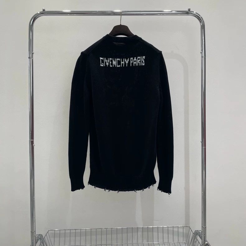 Givenchy Givenchy Destroyed Black Double Logo Sweater yy0 Size US S / EU 44-46 / 1 - 2 Thumbnail