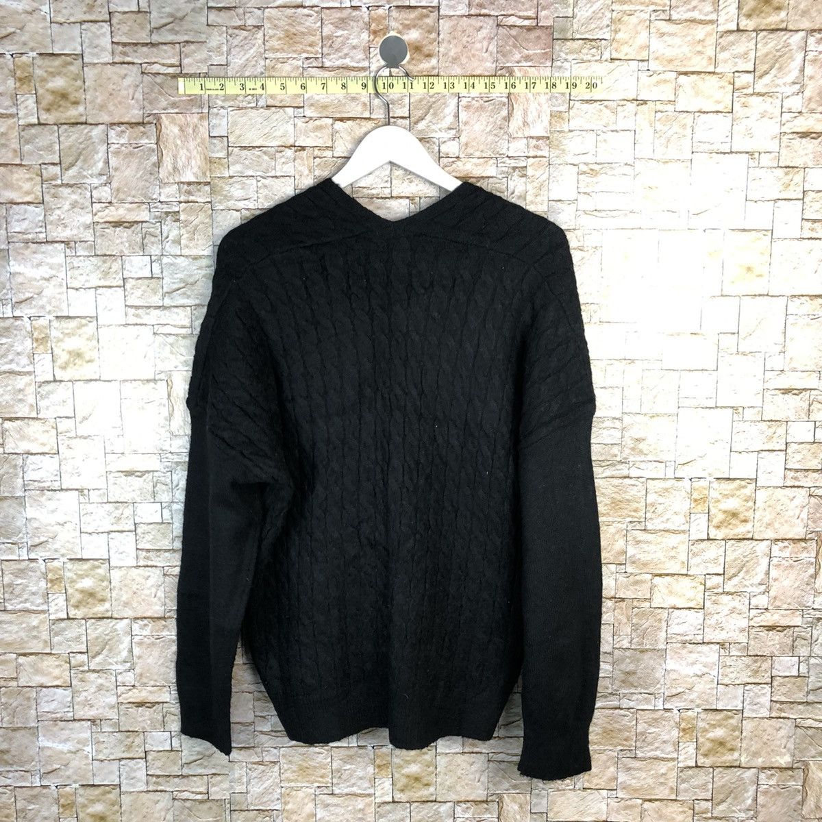GU × Homespun Knitwear GU Black aran isle cable Knitwear japan #A1059 Size XL / US 12-14 / IT 48-50 - 12 Thumbnail
