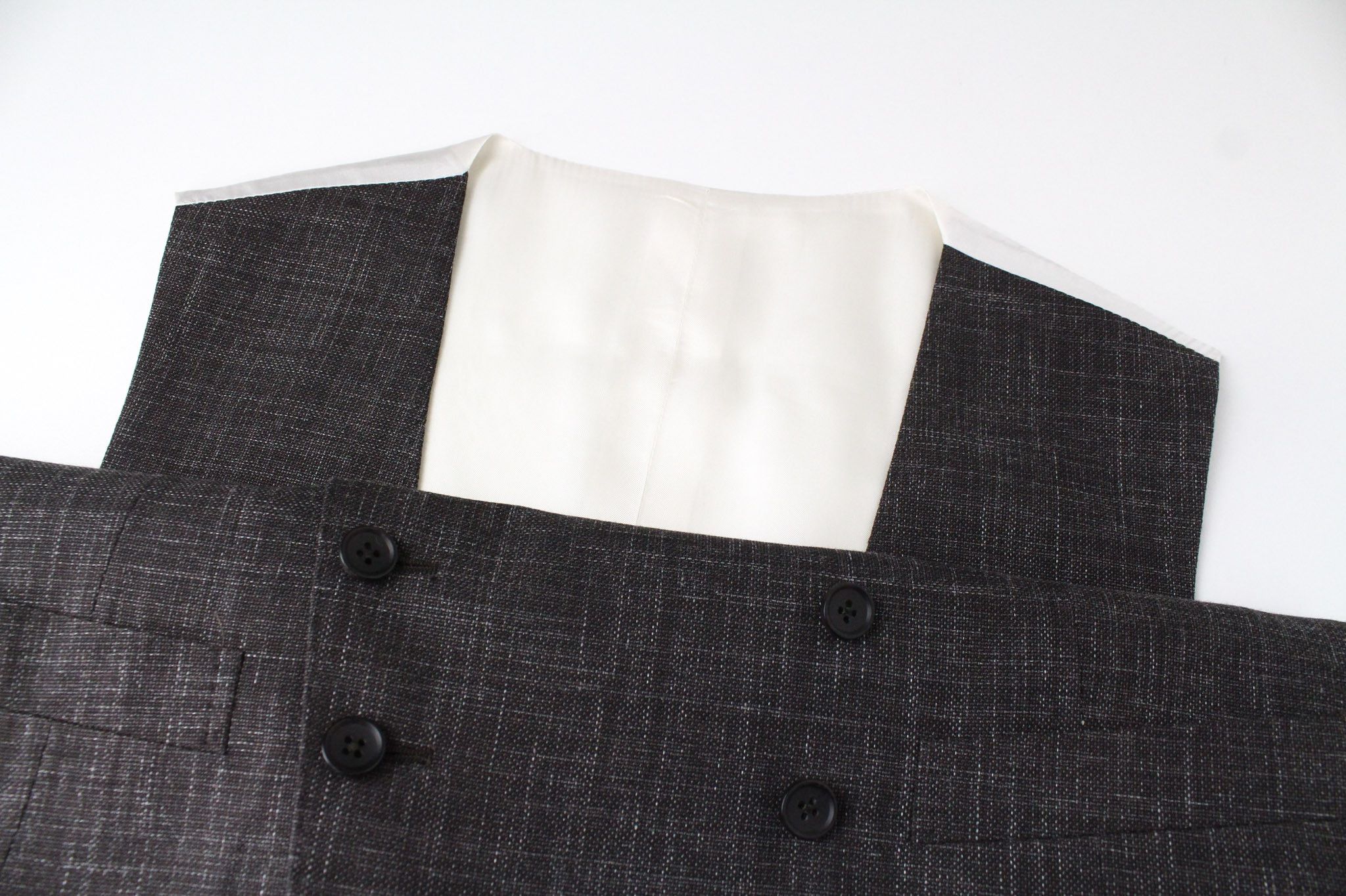 Suitsupply UK38R Brown Two-Row Melange Wool Silk Linen 72219 Size 38R - 3 Thumbnail