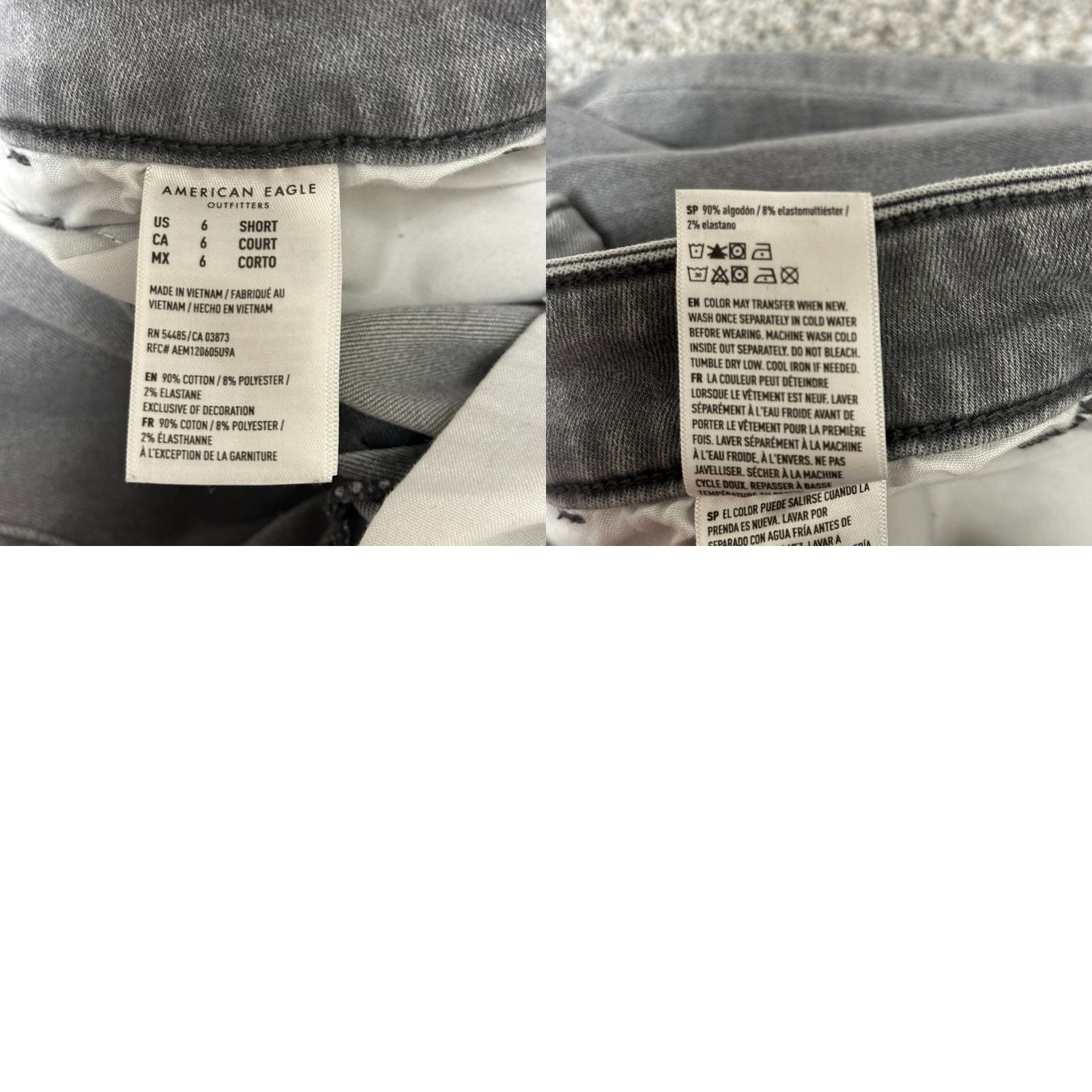 American Eagle Outfitters VINTAGE American Eagle Outfitters Jegging Womens 6 Short Distressed Ripped Grunge Streetwear Y2K Size 28" / US 6 / IT 42 - 10 Thumbnail
