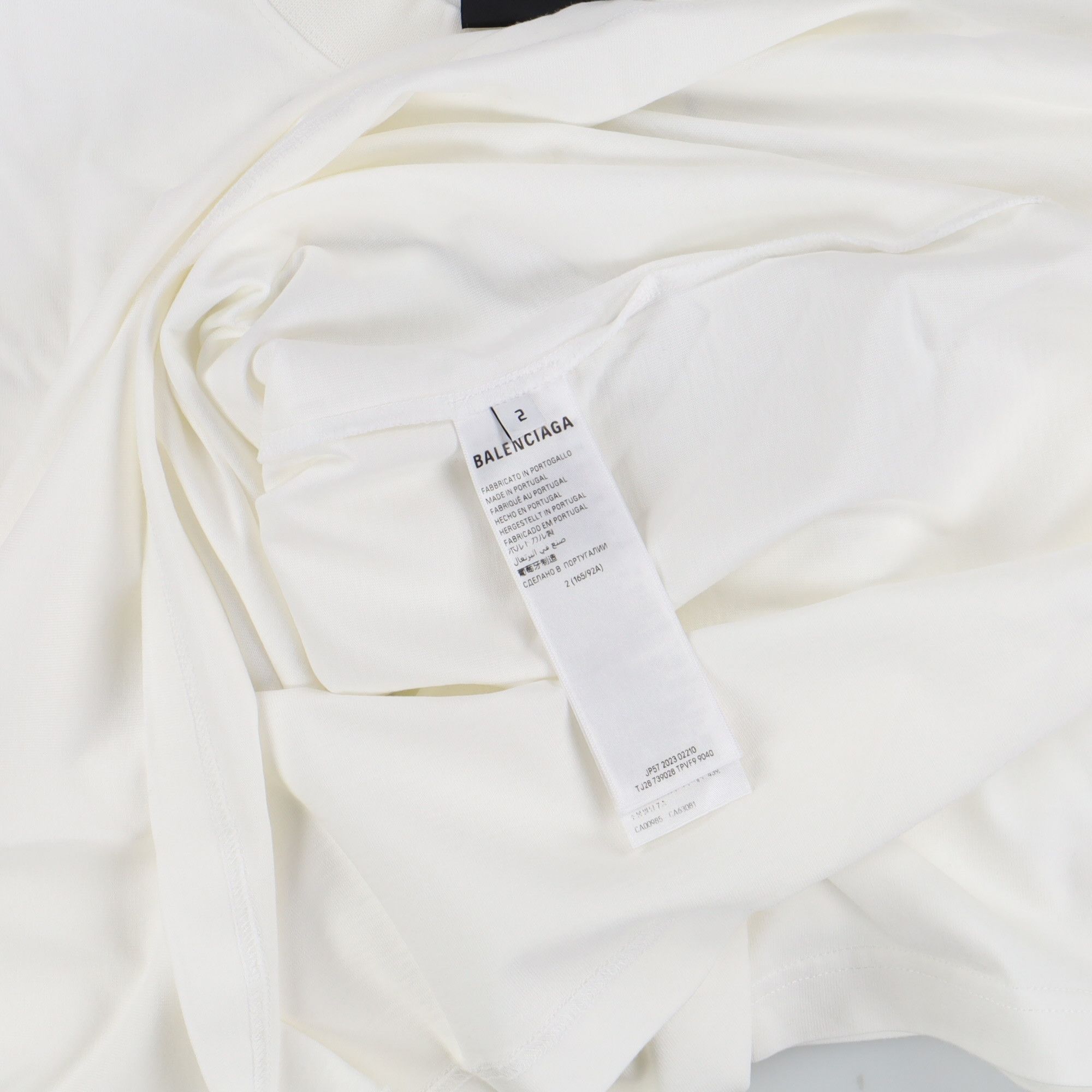 Balenciaga White Embroidered Back Flip Logo Oversized T-Shirt Size S / US 4 / IT 40 - 7 Thumbnail