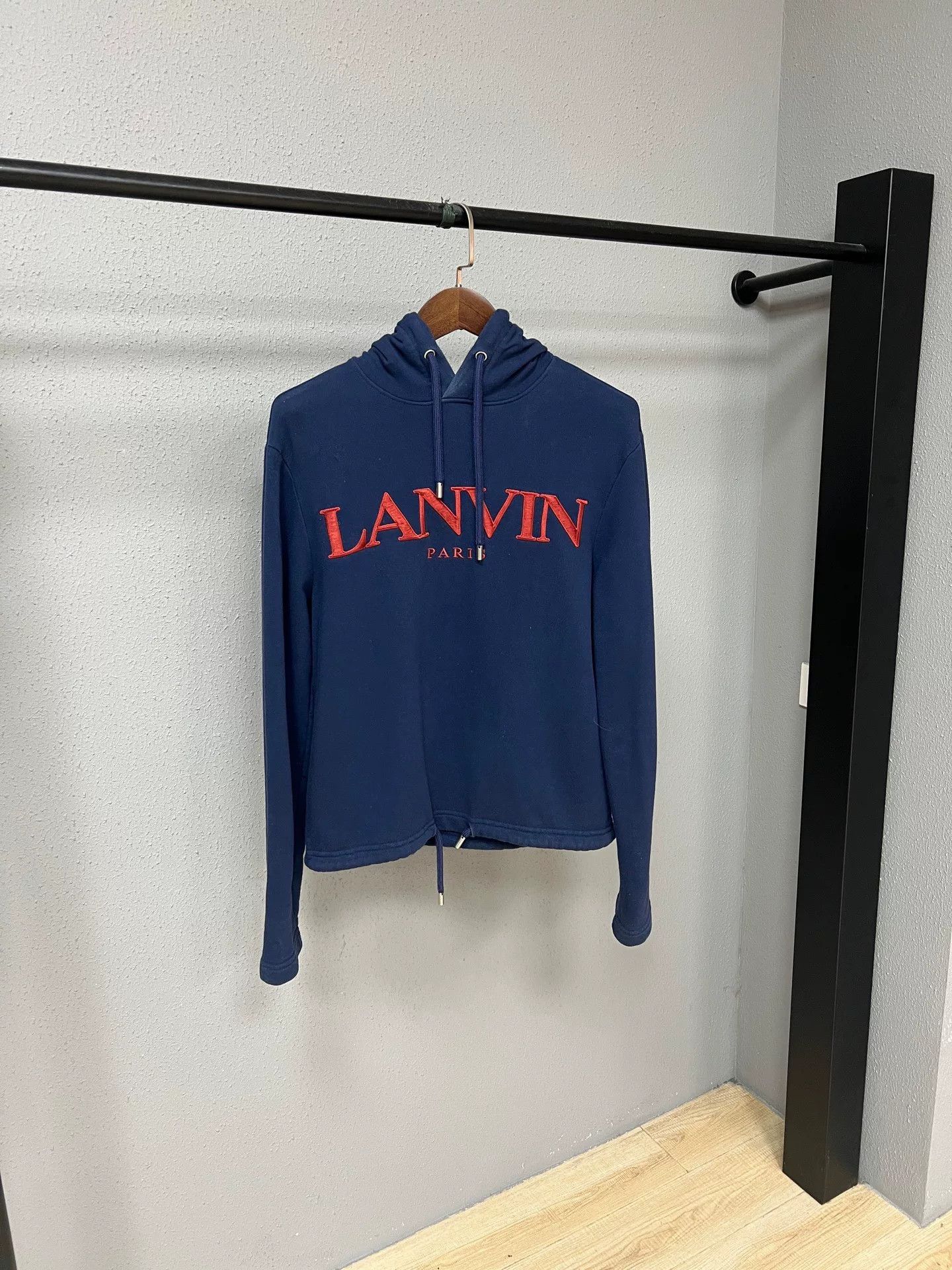 Lanvin lanvin long sleeve hooded sweatshirt in navy Size US XS / EU 42 / 0 - 1 Thumbnail