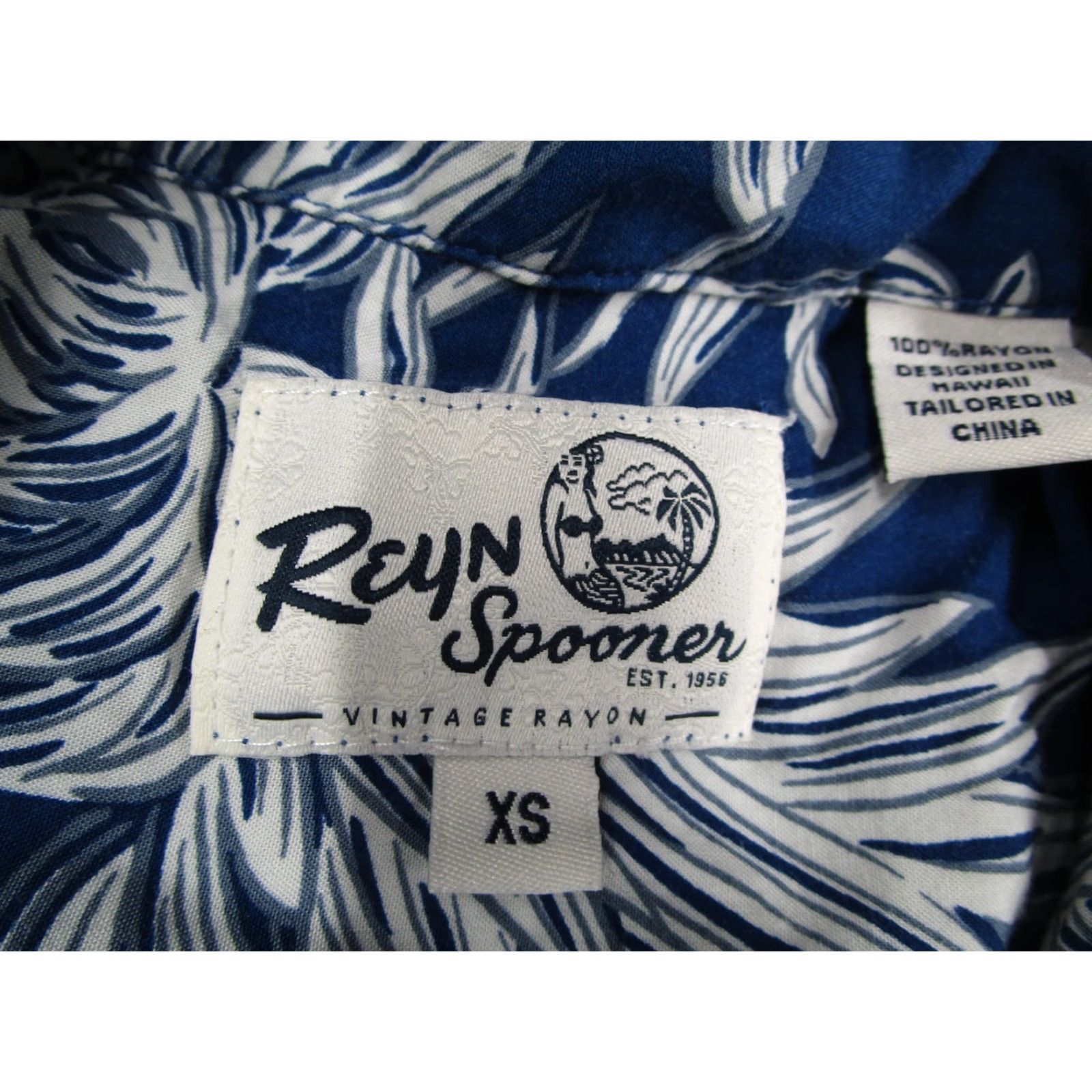 Reyn Spooner VINTAGE Reyn Spooner Shirt Mens XS Blue Pineapple Hawaiian Rayon Loop Collar Size US XS / EU 42 / 0 - 3 Thumbnail