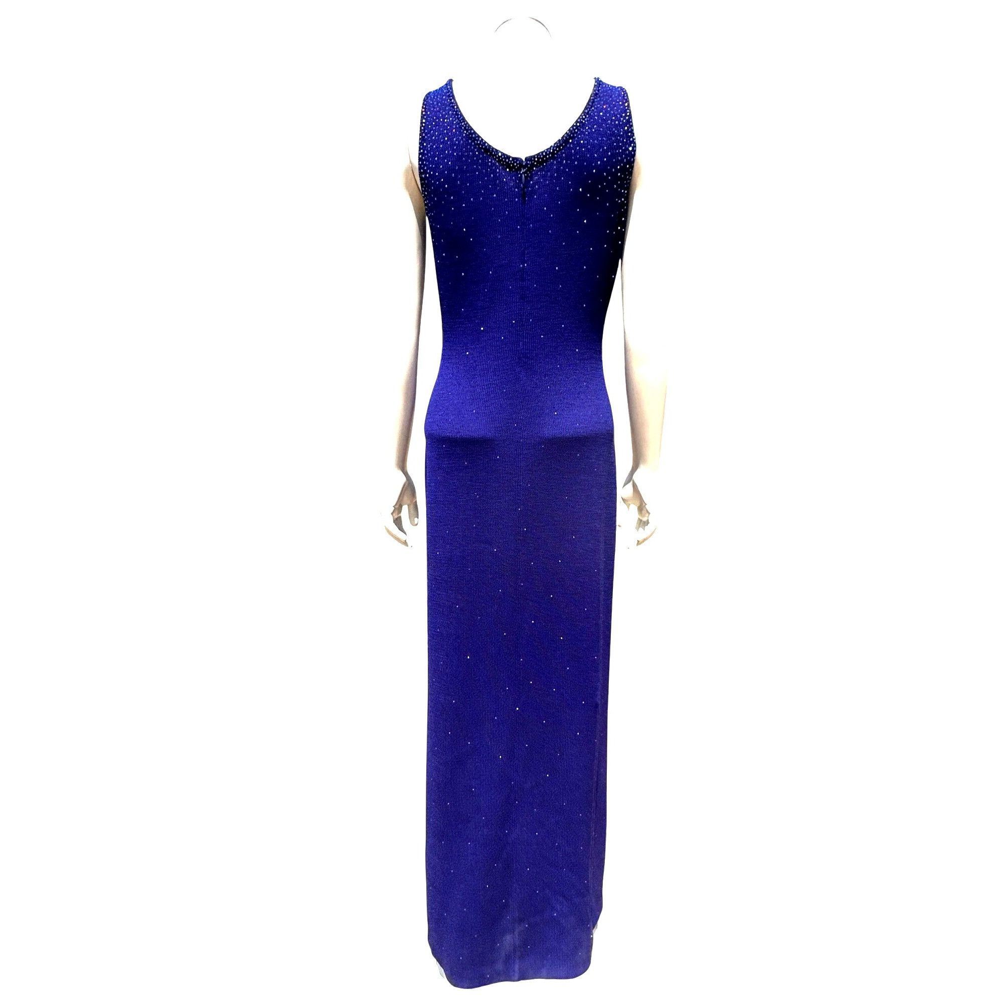St. John Vintage Dress by St John 2 Royal Purple Santana Knit Maxi Rh Size XS / US 0-2 / IT 36-38 - 6 Thumbnail
