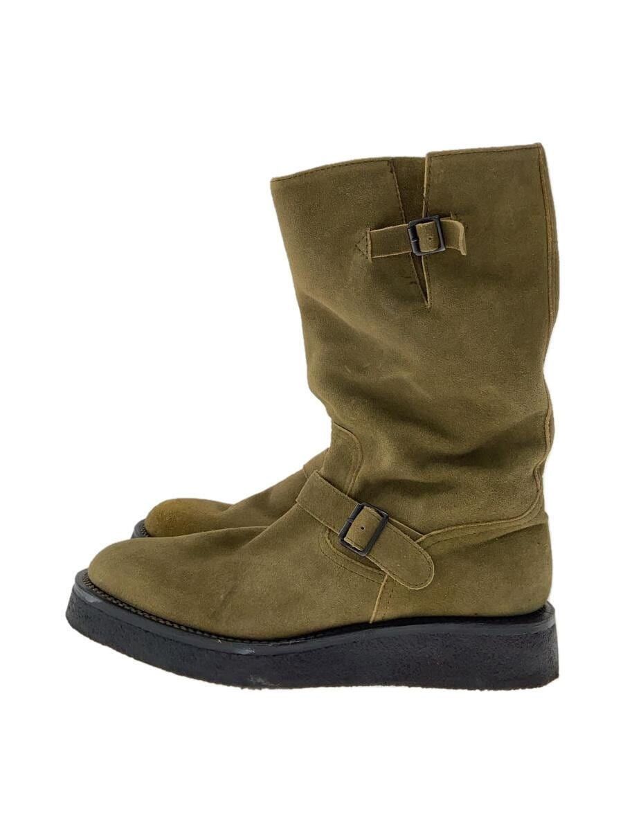 image of Number N Ine Suede Engineer Boots in Khaki, Men's (Size 10)