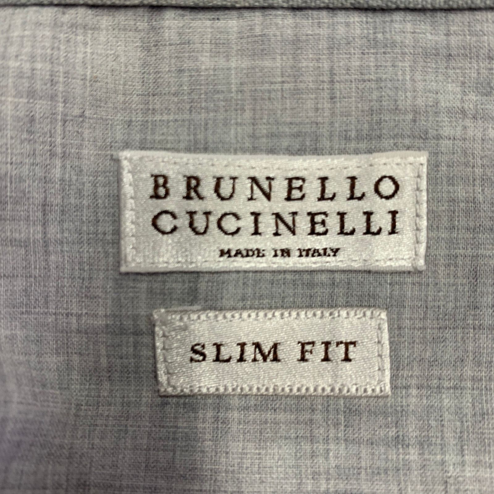 Brunello Cucinelli XL Purple White Checkered Cotton Slim Fit Long Sleeve Shirt Size US XL / EU 56 / 4 - 6 Thumbnail