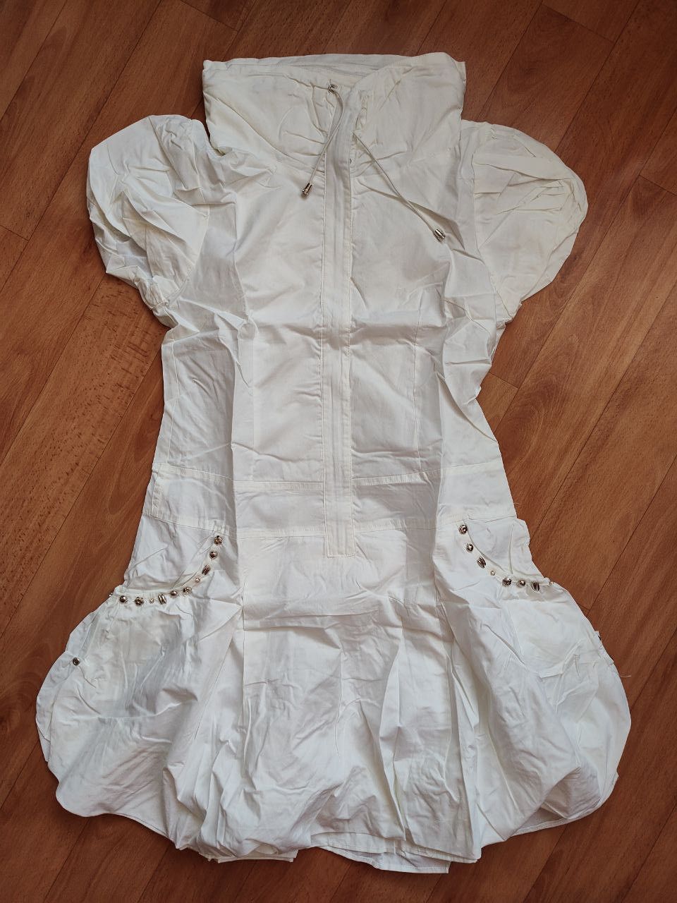 Other White Parachute Mini Dress Hooded Avant Garde Sz M NEW Size M / US 6-8 / IT 42-44 - 14 Thumbnail