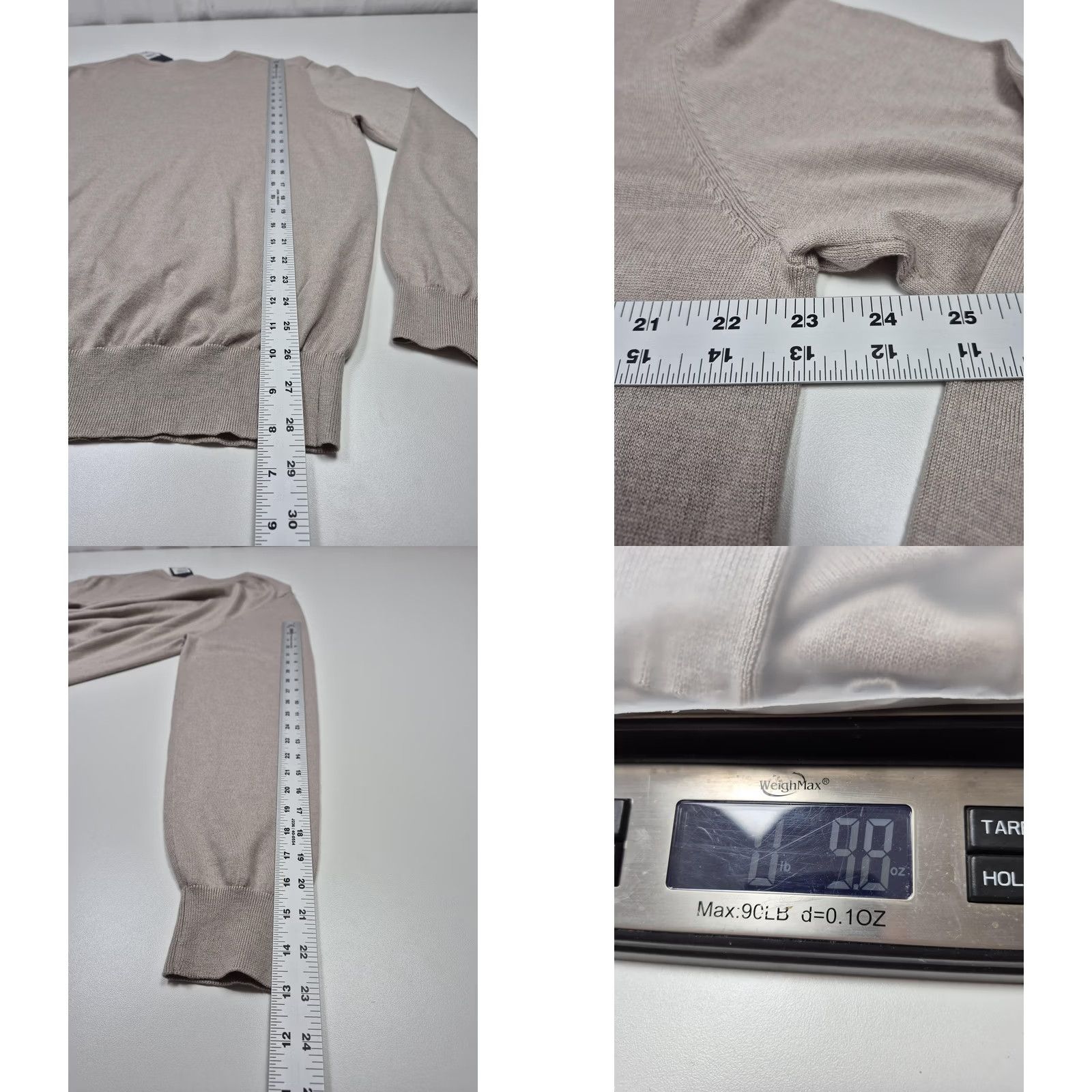 Faconnable Faconnable Sweater Mens XL Beige Silk Cotton Cashmere V-Neck Knit Pullover Size US XL / EU 56 / 4 - 8 Thumbnail
