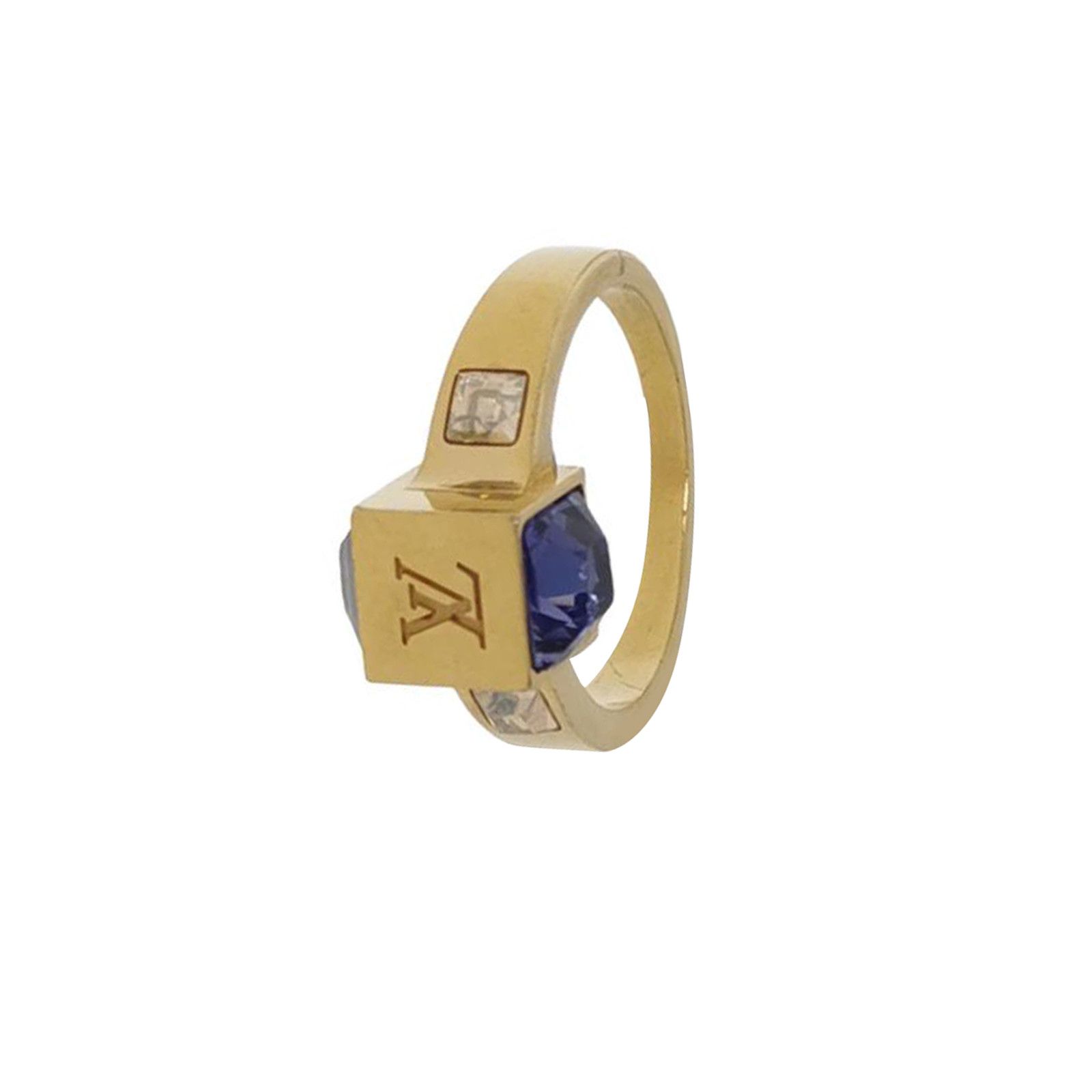 Louis Vuitton Louis Vuitton (LV) Crystal 3D LV Logo Ring Size 14 -z2505 Size ONE SIZE - 1 Thumbnail