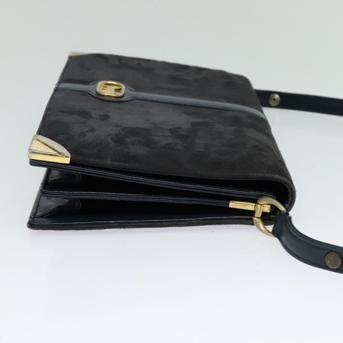 Celine CELINE Shoulder Bag Suede Navy Gold Size ONE SIZE - 5 Thumbnail