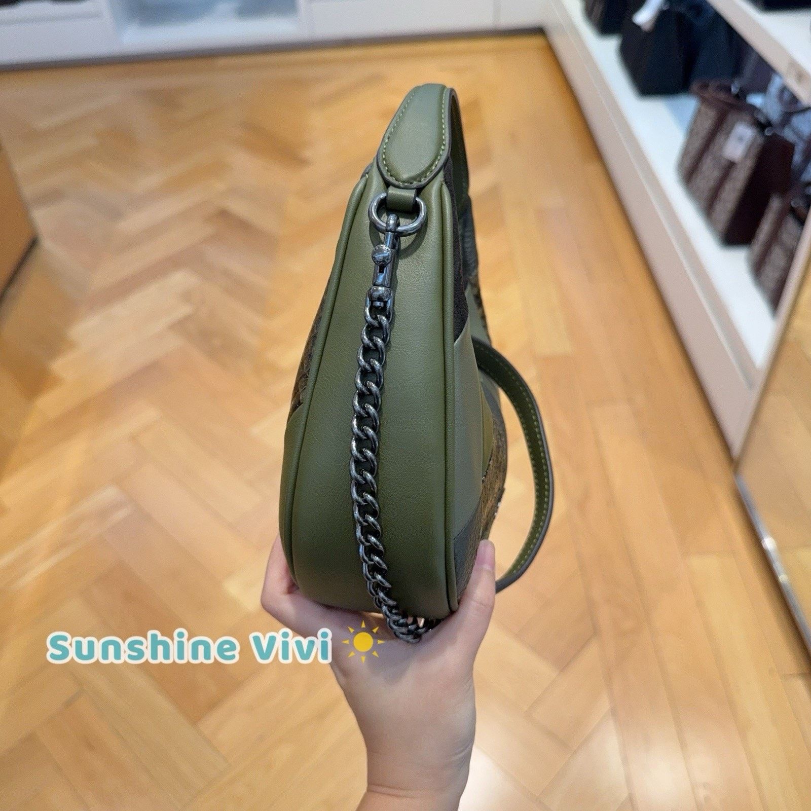 Coach NWT Coach Carmen Mini Crossbody Bag CCE64 Gunmetal/Olive Size ONE SIZE - 3 Thumbnail