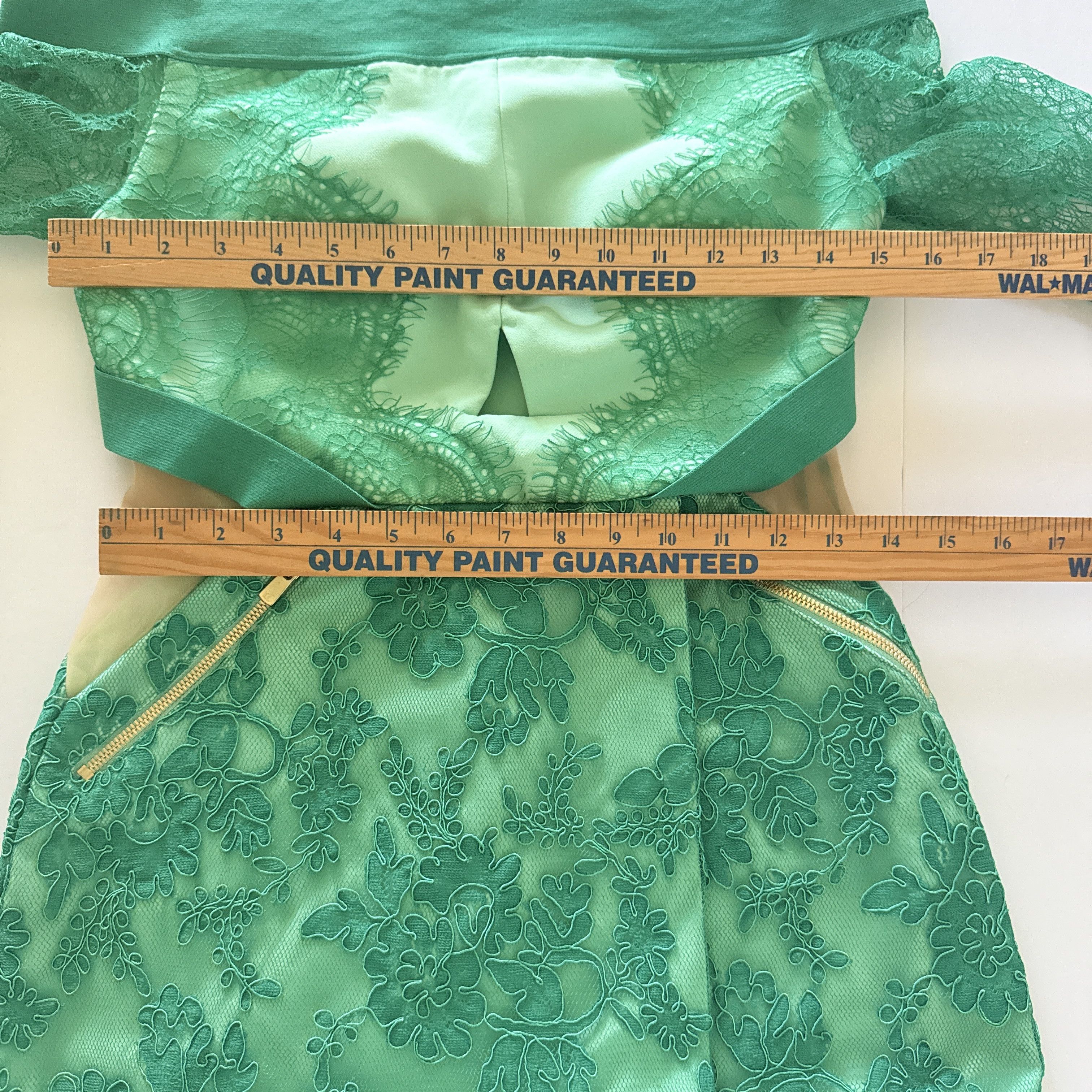 Other Three Floor Lace Is More Dress Jungle Celadon Exposed Zip Size M / US 6-8 / IT 42-44 - 7 Thumbnail