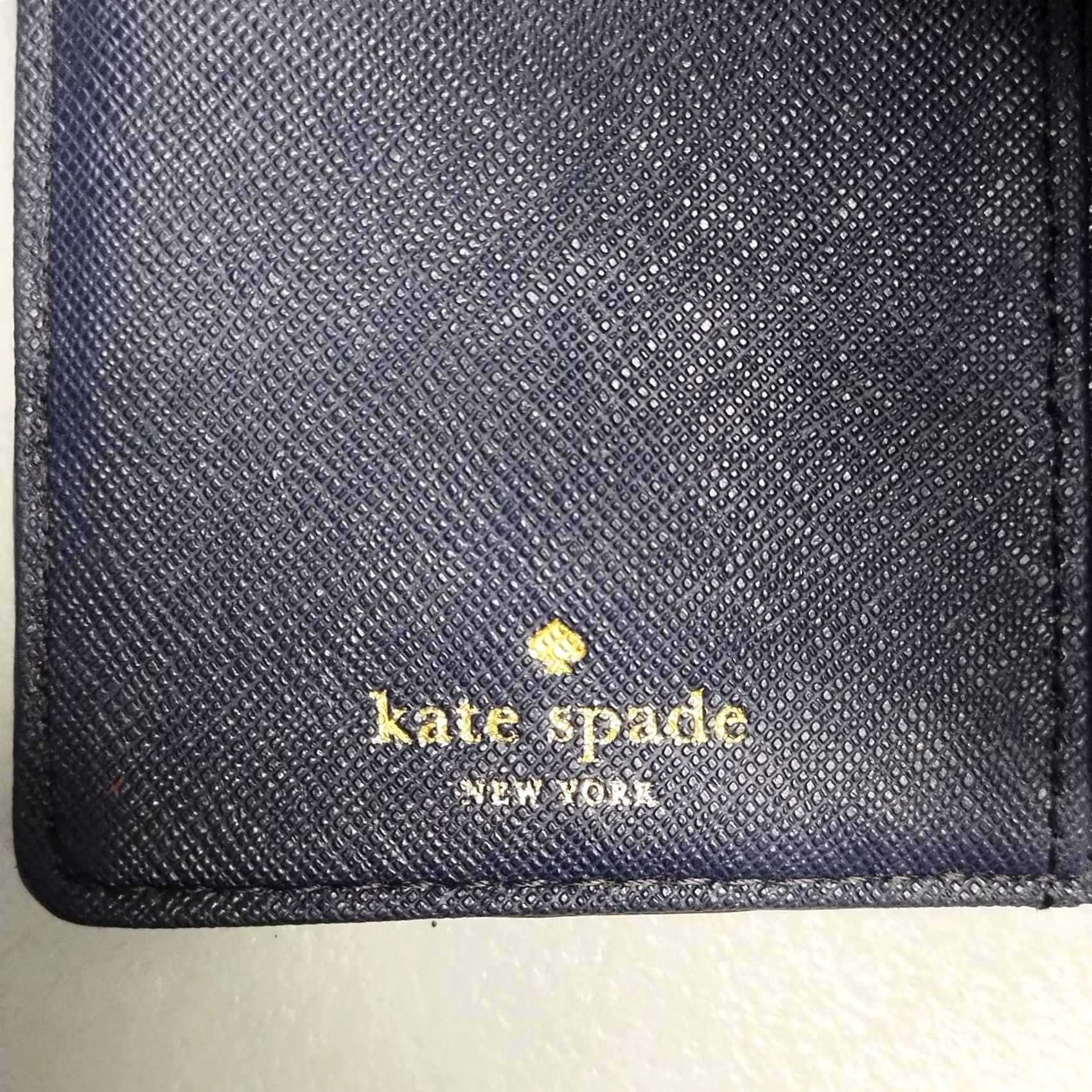 Vintage kate spade new york Laurel Way Stacy Clutch Wallet Womens Navy Snap Closure Wallet Navy Women’s Basic Pattern Solid Vintage No Size ONE SIZE - 4 Thumbnail
