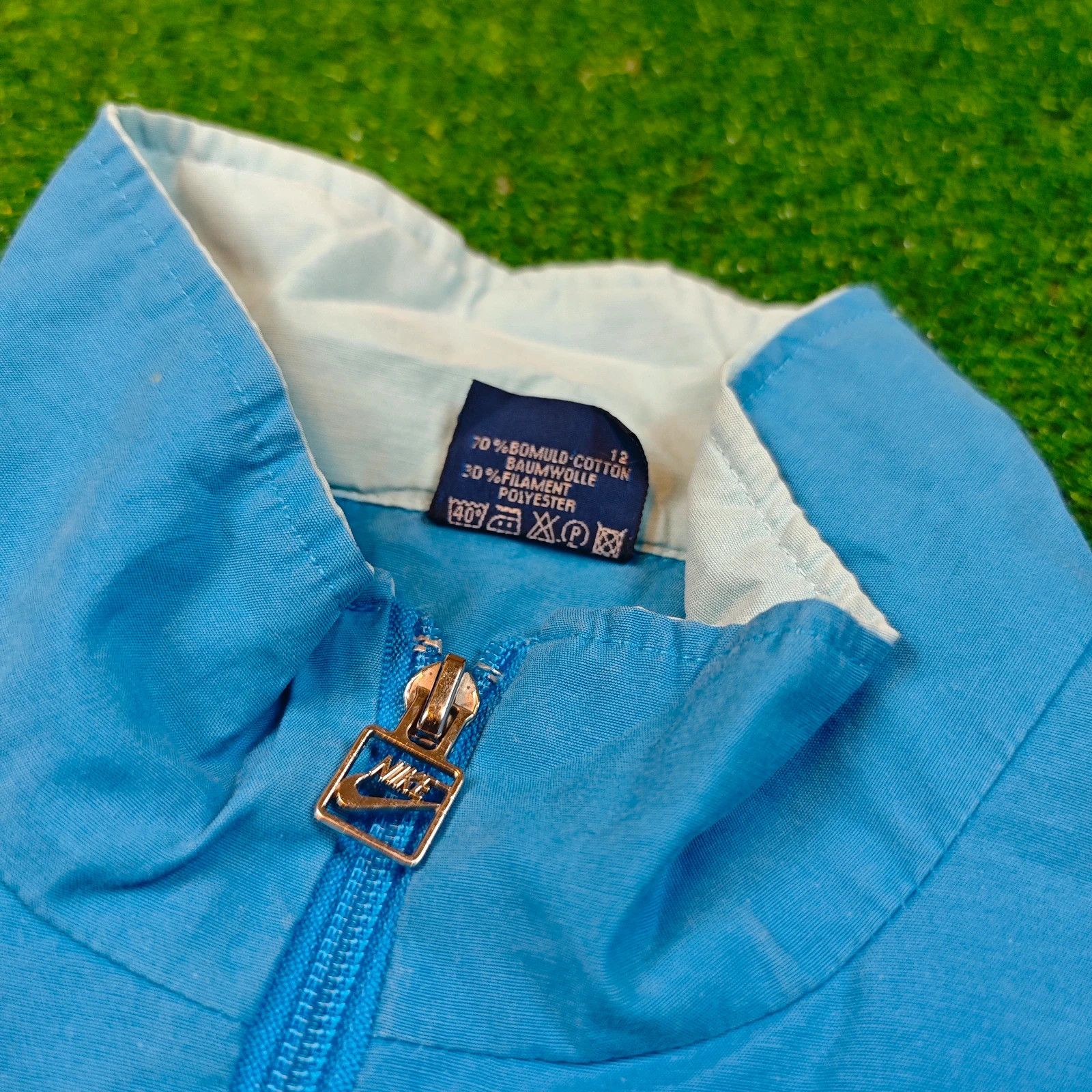 Nike × Vintage 80's Nike windbreaker jacket mens Medium zip blue vintage Size US M / EU 48-50 / 2 - 5 Thumbnail