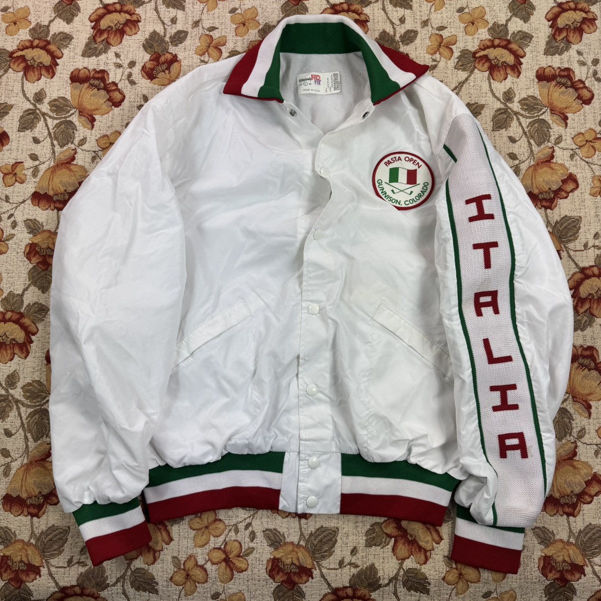 Vintage King Louie Golf Club Pro Fit Nylon White Bomber Jacket 80s Size US L / EU 52-54 / 3 - 2 Thumbnail