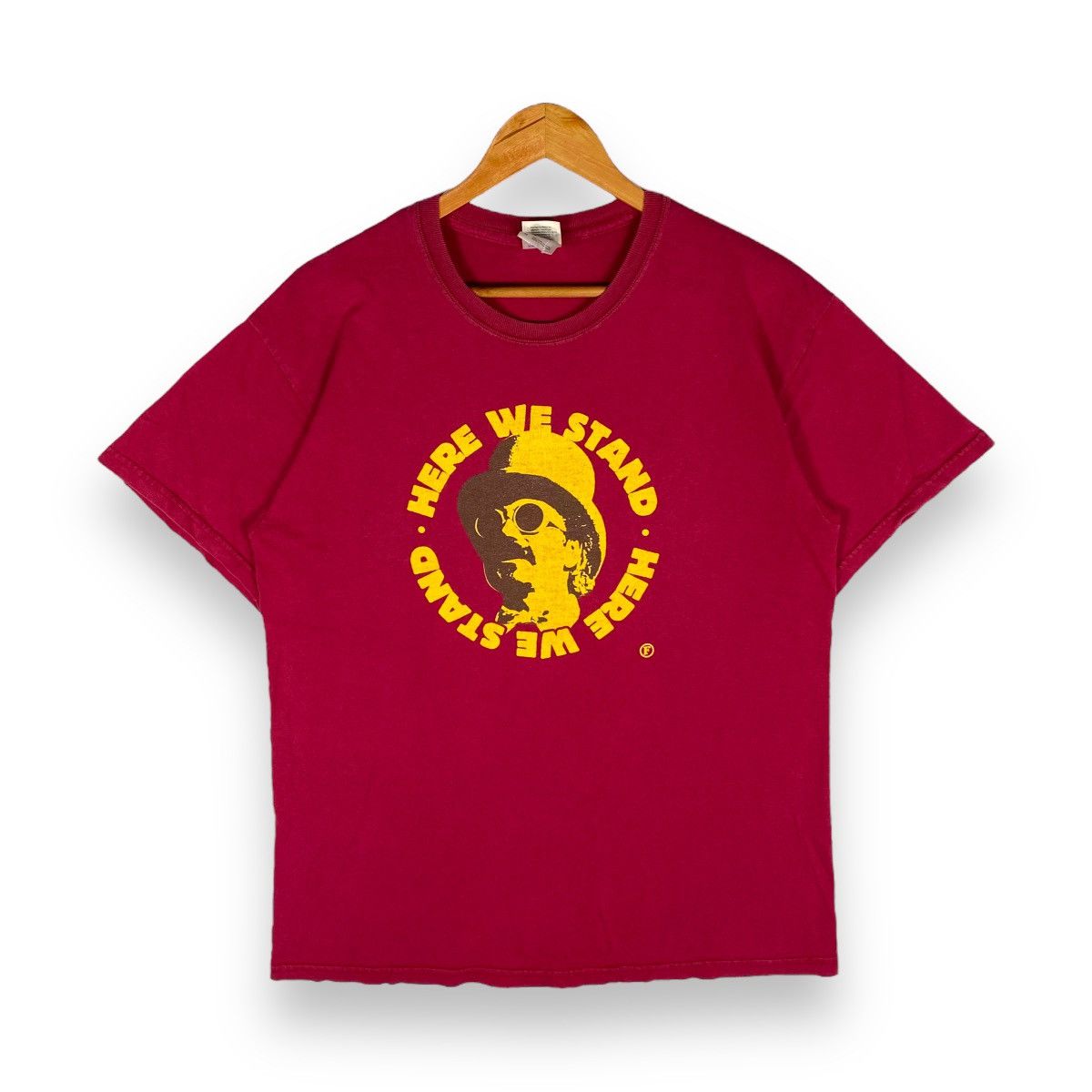 image of Band Tees x Vintage The Fratellis Band Here We Stand Album Promo Tee in Burgundy (Size Medium)
