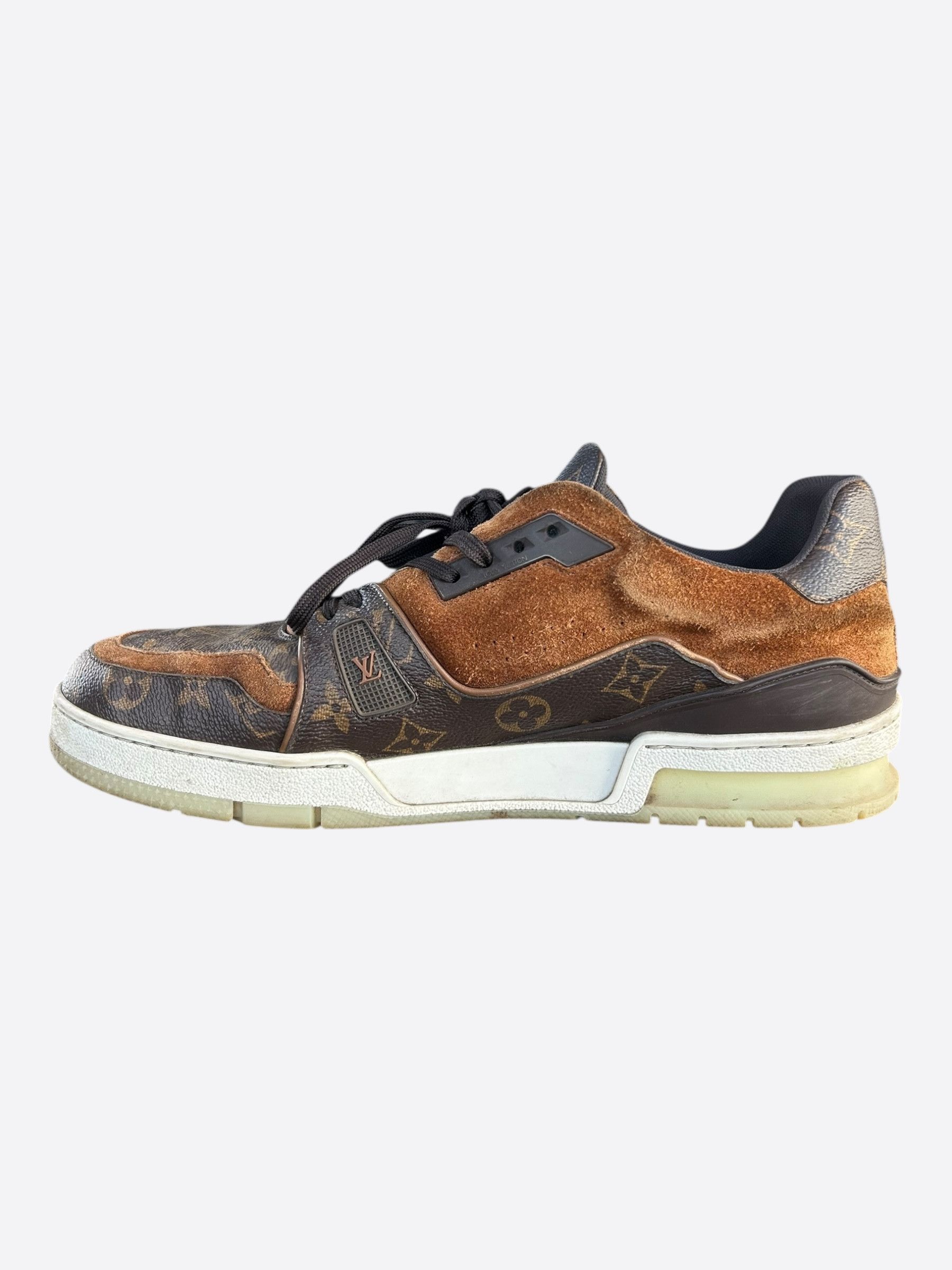 Louis Vuitton Louis Vuitton Brown Suede Monogram Trainers Size US 11 / EU 44 - 6 Thumbnail