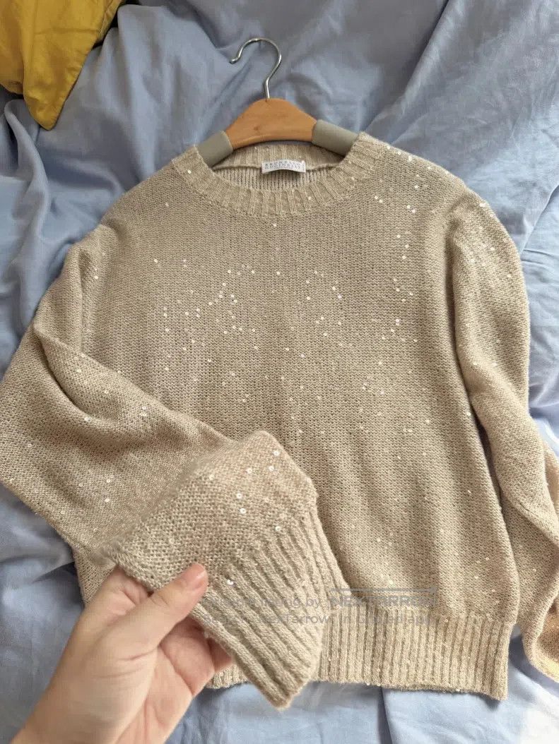 Brunello Cucinelli Brunello Cucinelli All Sequin Linen + Cashmere + Silk Knit Size M / US 6-8 / IT 42-44 - 1 Thumbnail