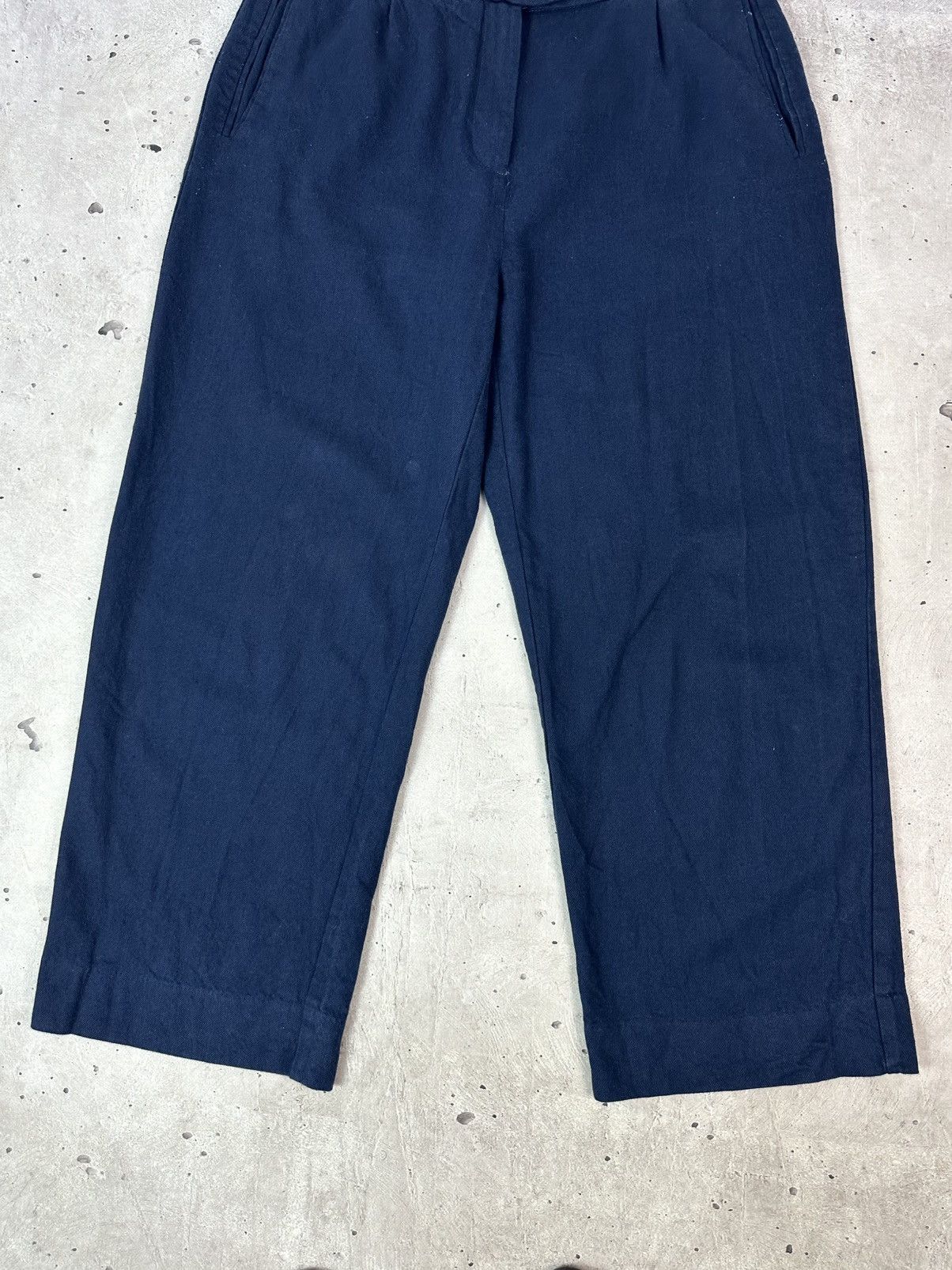 Folk Folk Loose Navy Blue Cotton-Linen Blend Men’s Casual Pants Size US 33 - 2 Thumbnail
