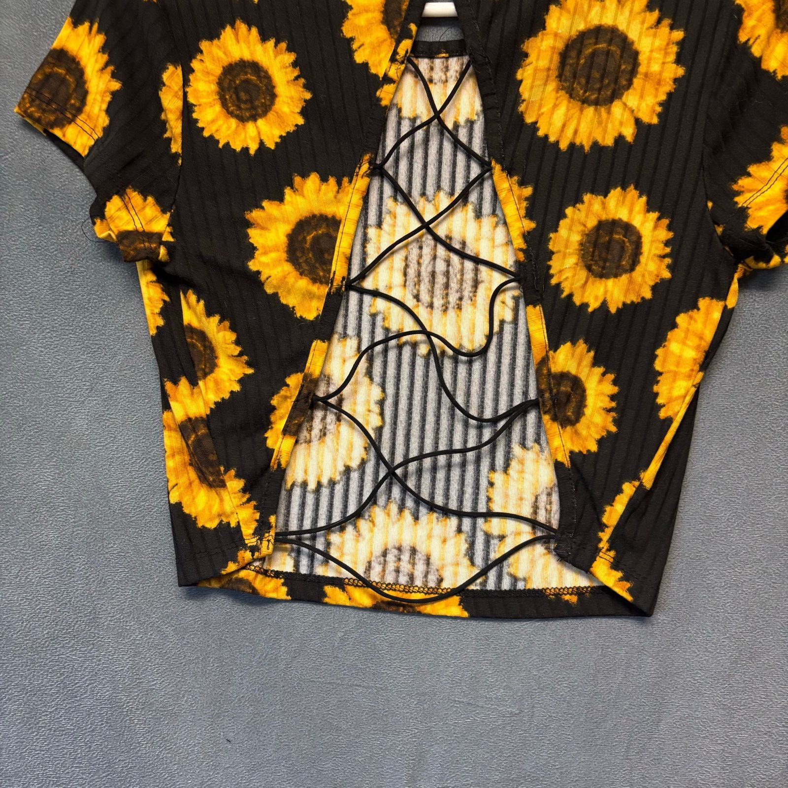 Other Belle Tweed Cropped Criss Cross Lace Shirt Chic Cottagecore Size L / US 10 / IT 46 - 6 Thumbnail