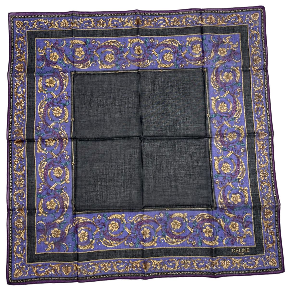 Celine Purple Silk Scarf Size ONE SIZE - 1 Thumbnail