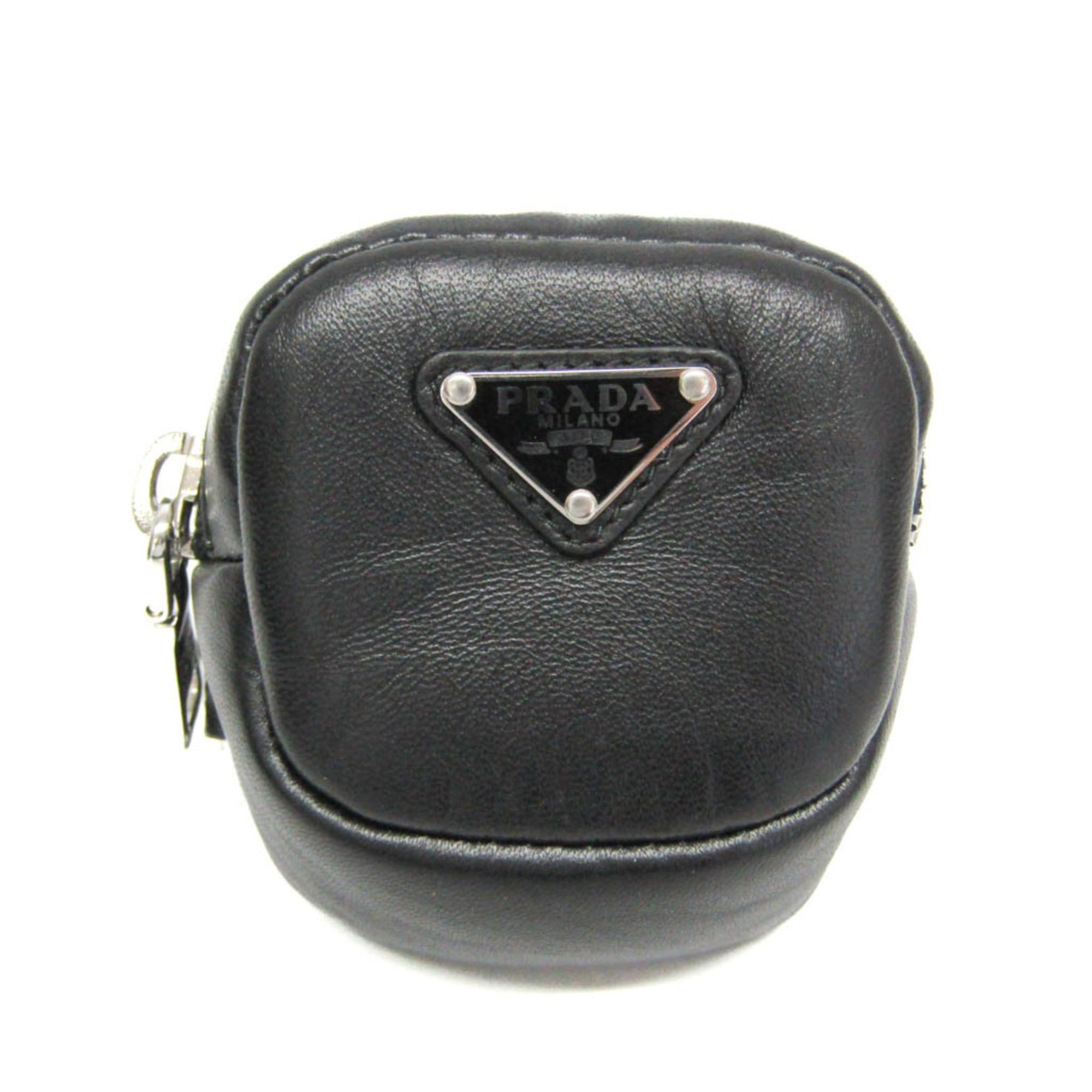 Prada Prada Belt Pouch 1TT137 Women,Men Leather Pouch Black Size ONE SIZE - 1 Thumbnail