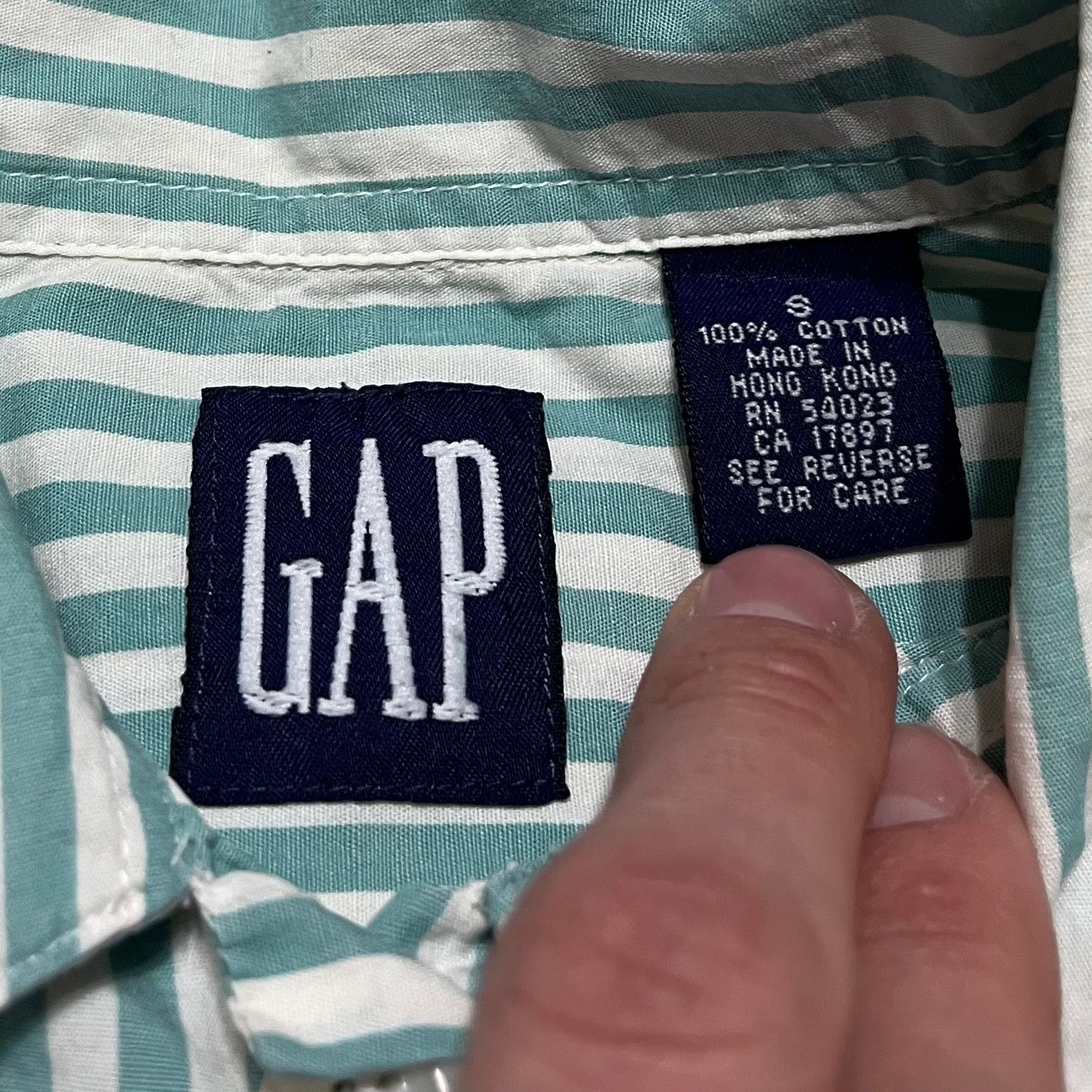 Gap Gap Green/White Striped Preppy Button Up Small Size US S / EU 44-46 / 1 - 4 Thumbnail