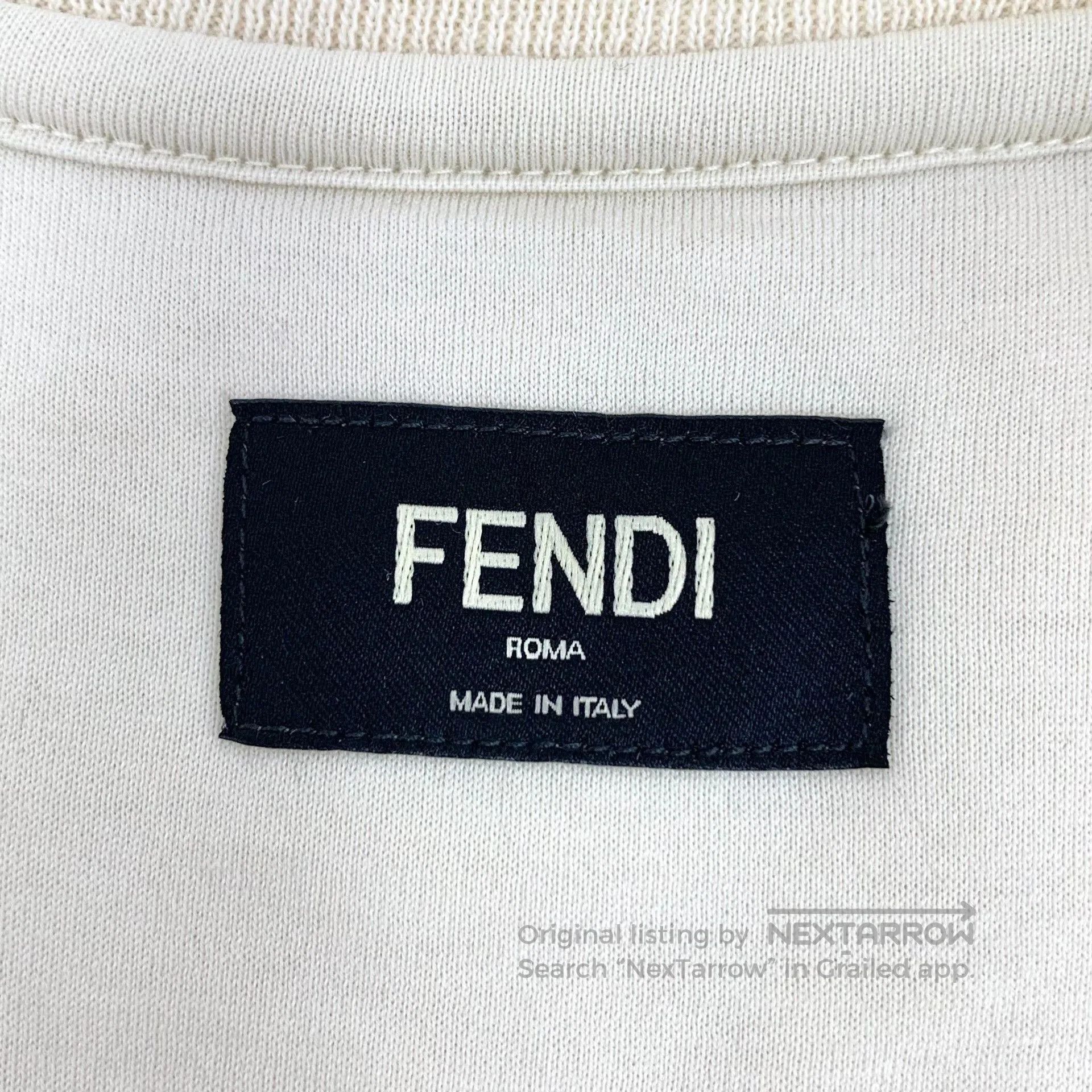 Fendi Fendi Double F Embossed Print Cotton T-shirt. Size XS / US 0-2 / IT 36-38 - 5 Thumbnail