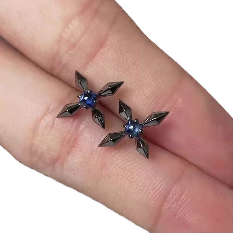 Jewelry Dark Earrings One Pairs Chrome Jewelry Size ONE SIZE - 5 Thumbnail