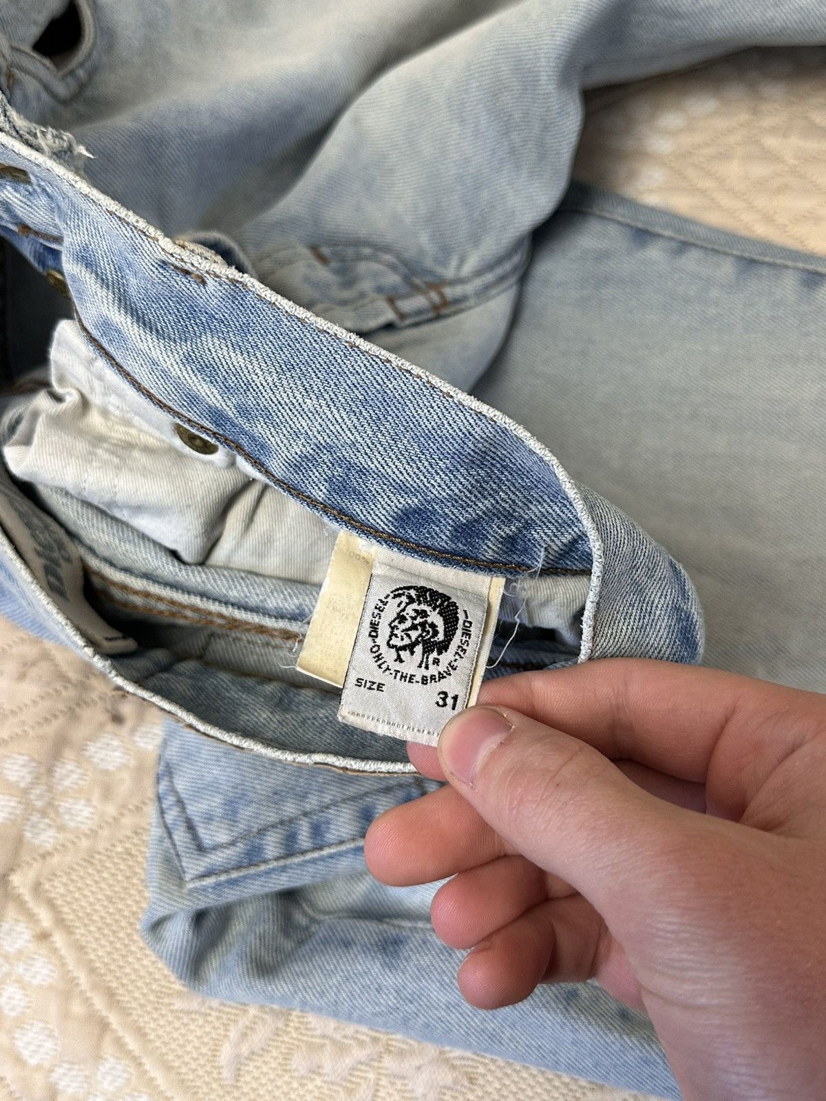 Diesel 🔥 90s Vintage Diesel Distressed Pocket Denim Jeans Y2K Pants Size US 31 - 4 Thumbnail