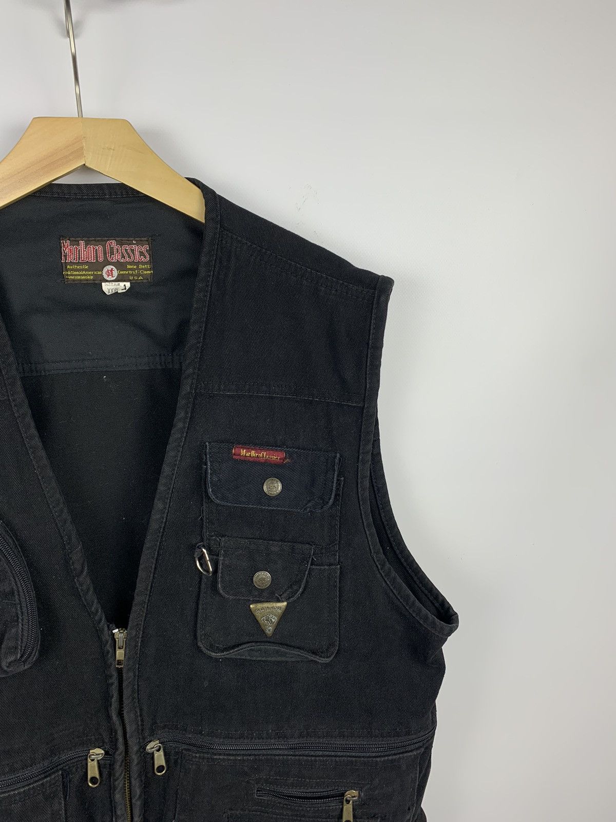Marlboro Classics MARLBORO CLASSICS Vintage Quarter Zips Vest Jacket Black 90s Size US XXL / EU 58 / 5 - 4 Thumbnail