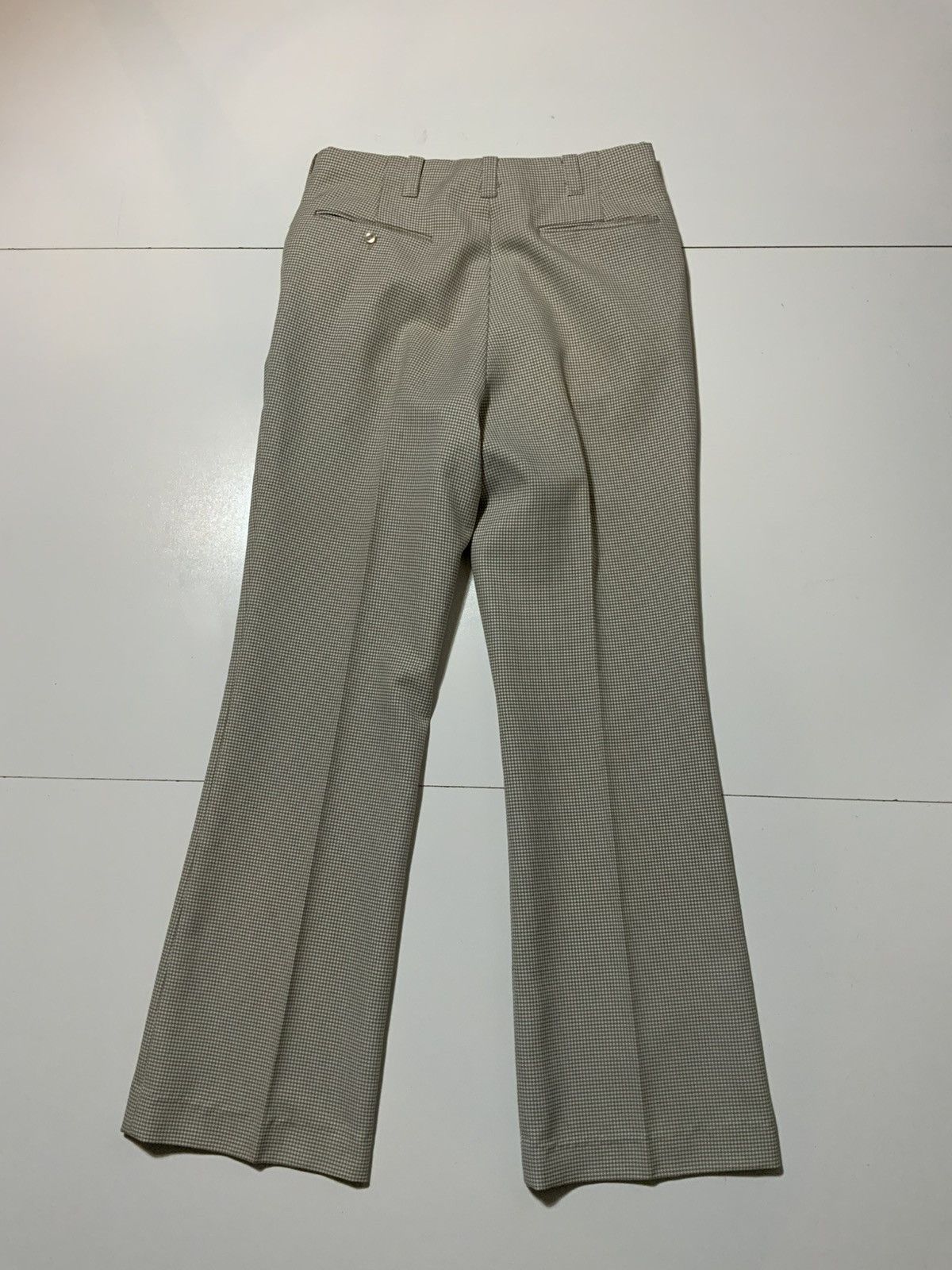 Vintage 60s 70s Rough Rider Houndstooth Flare Disco Polyester Pants Size US 32 / EU 48 - 3 Thumbnail