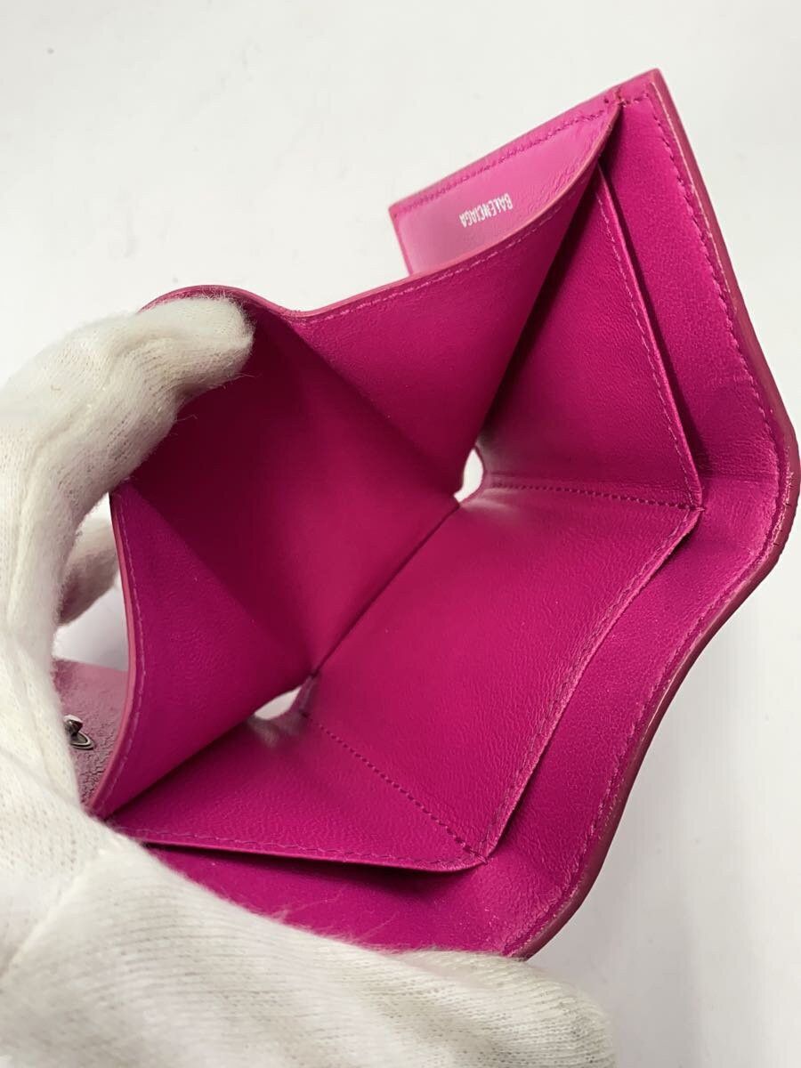 Balenciaga Balenciaga Leather Tri-Fold Wallet Pink Size ONE SIZE - 6 Thumbnail