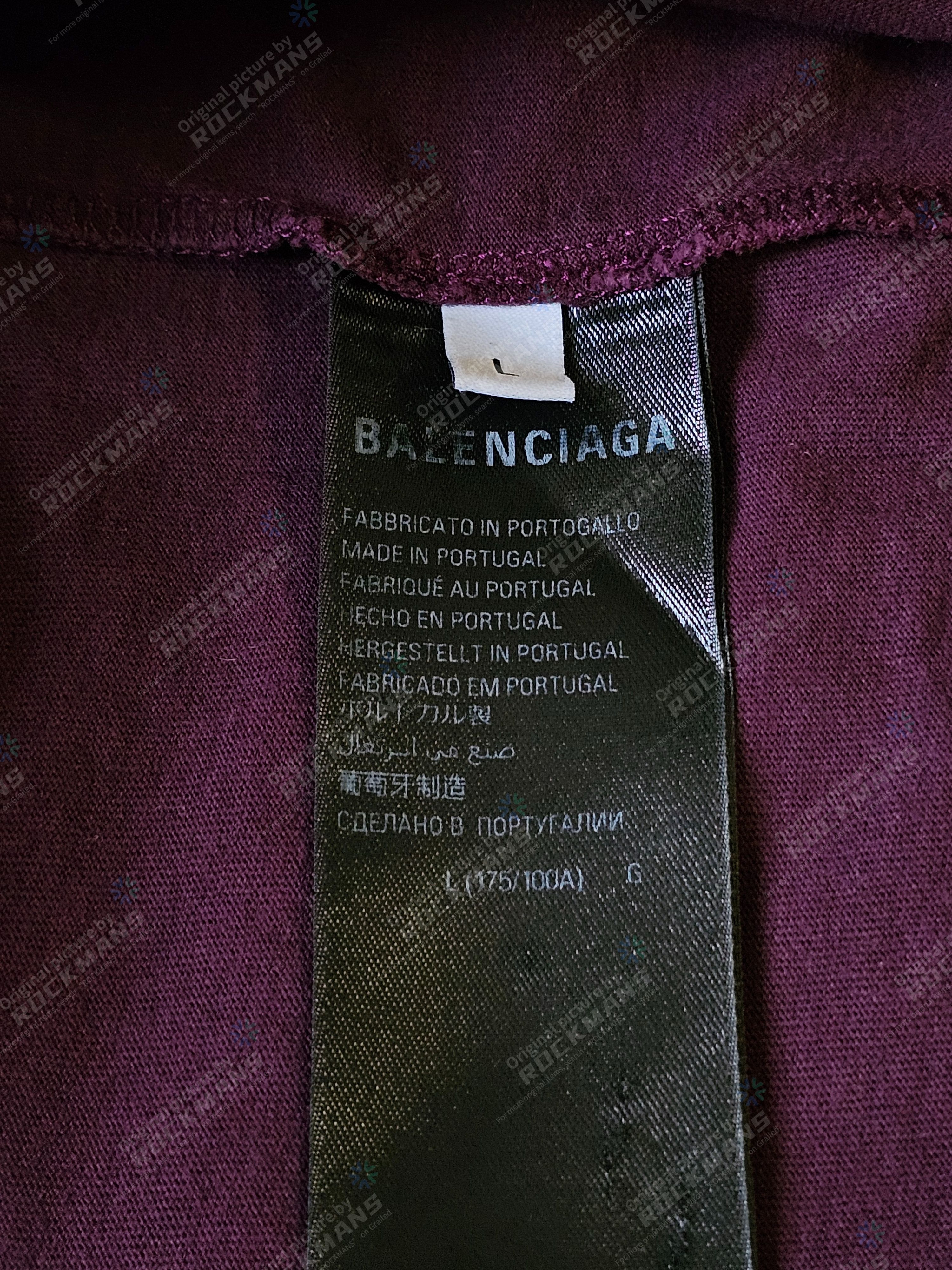Balenciaga balenciaga burgundy short sleeve logo os t-shirt size L Size US L / EU 52-54 / 3 - 4 Thumbnail