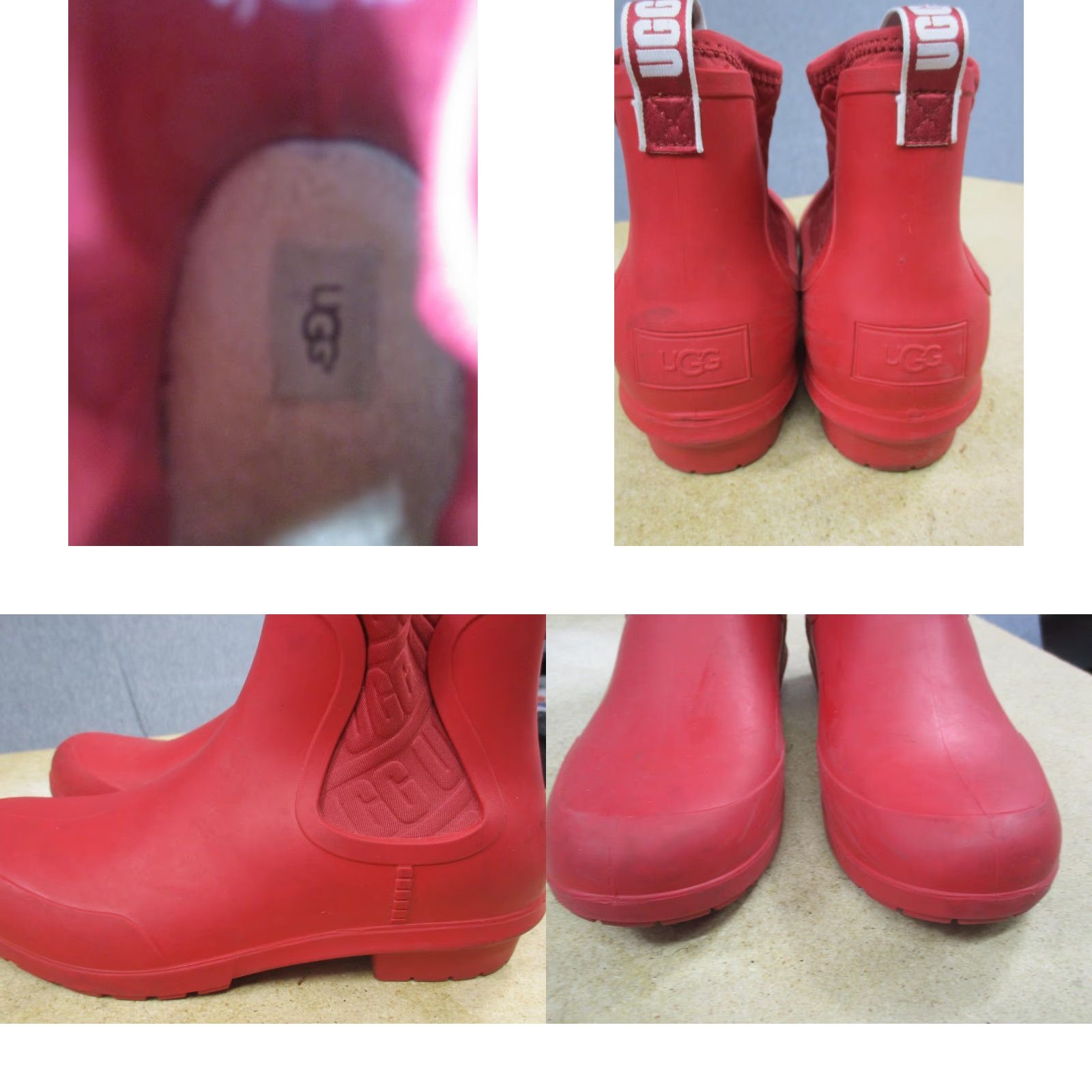 Ugg UGG Boots Womens Size 7 Red Rubber Rain Chelsea Pull On Ankle Booties Lug Sole Size US 7 / IT 37 - 9 Thumbnail