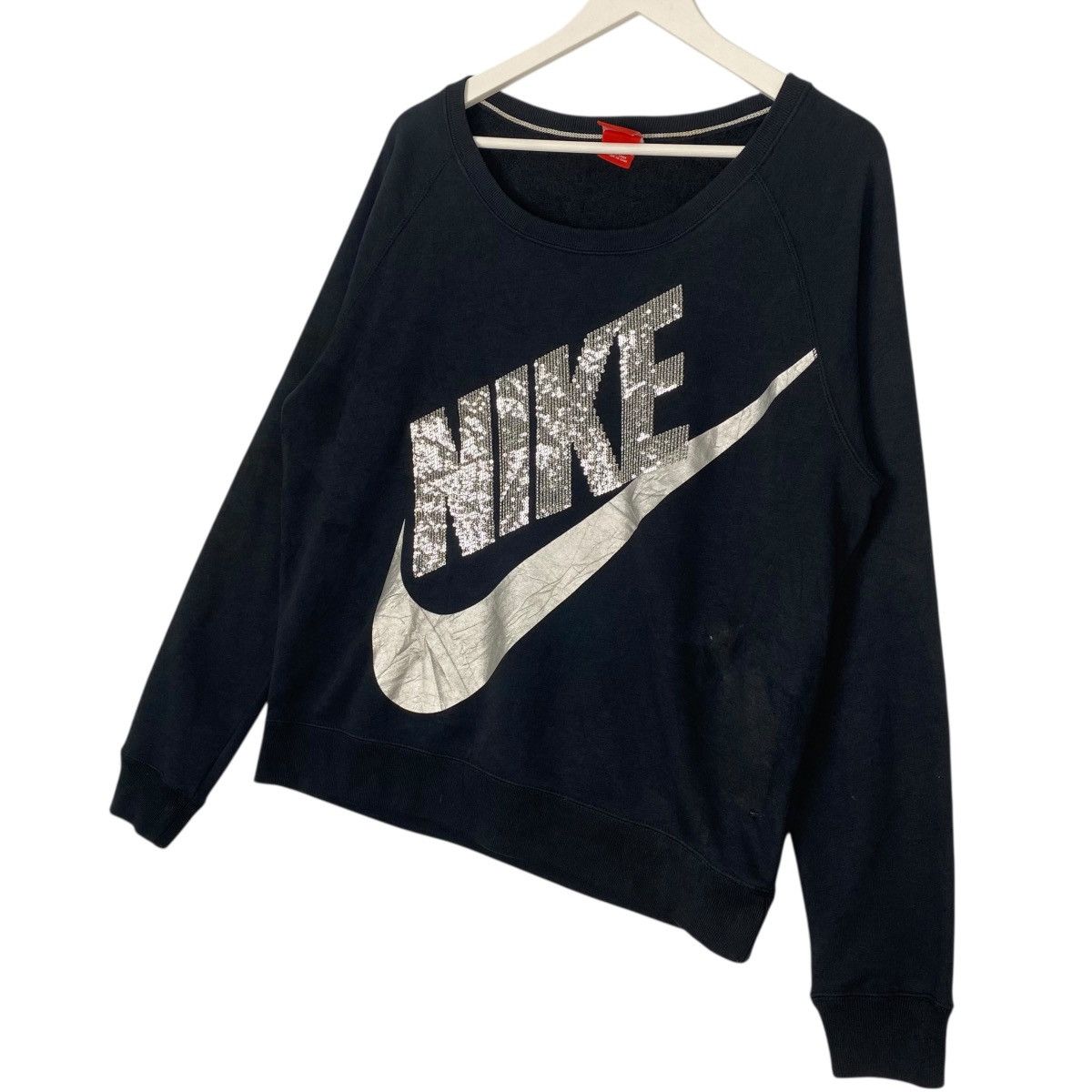 Vintage Vintage Nike Air Big Logo Sweatshirt Black Pullover Size M Size M / US 6-8 / IT 42-44 - 2 Thumbnail