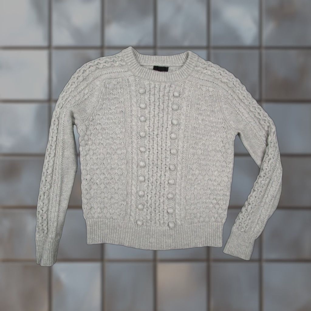 J.Crew J Crew Women's Gray Medium Cable Knit Pullover Sweater Long Sleeve Size M / US 6-8 / IT 42-44 - 1 Thumbnail