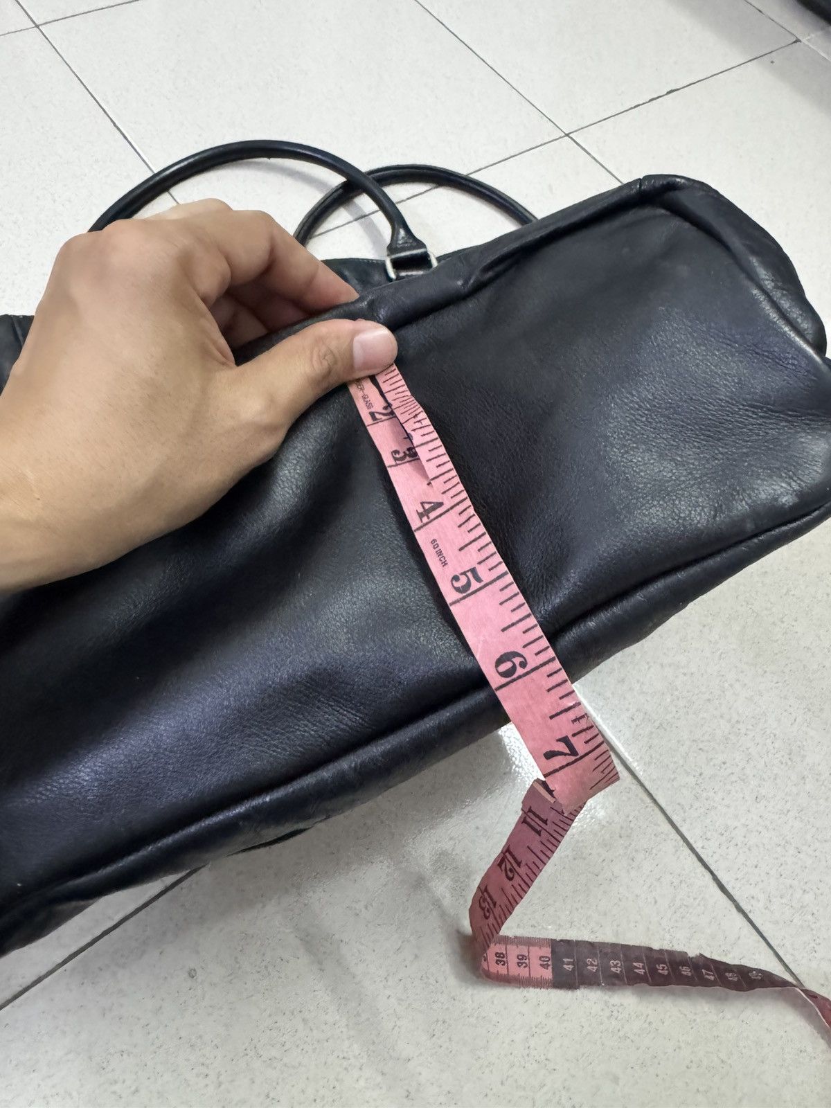 Junya Watanabe JUNYA WATANABLE ‘CRUMPLED LEATHER’ BLACK CALFSKIN TOTE BAG Size ONE SIZE - 6 Thumbnail