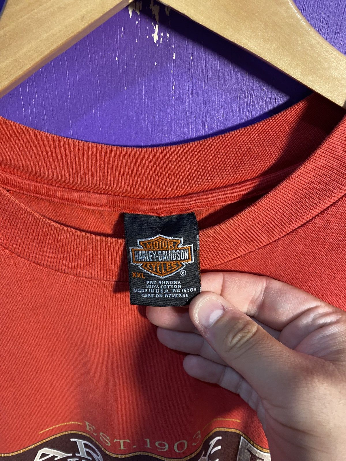 Harley Davidson Vintage 90s Harley Davidson box logo t-shirt Size US XL / EU 56 / 4 - 4 Thumbnail