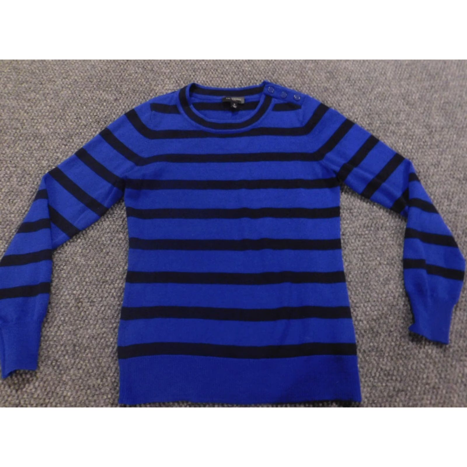 Vintage The Limited Womens Sweater Small Petites Blue striped crewneck Size S / US 4 / IT 40 - 2 Thumbnail
