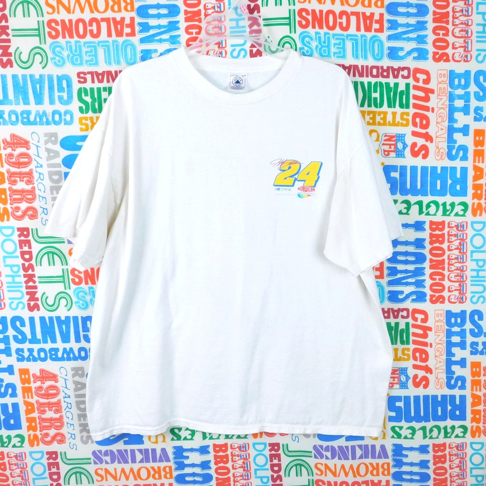 Delta Vintage Jeff Gordon NASCAR Chest Logo T Shirt Size XL White Size US XL / EU 56 / 4 - 1 Thumbnail