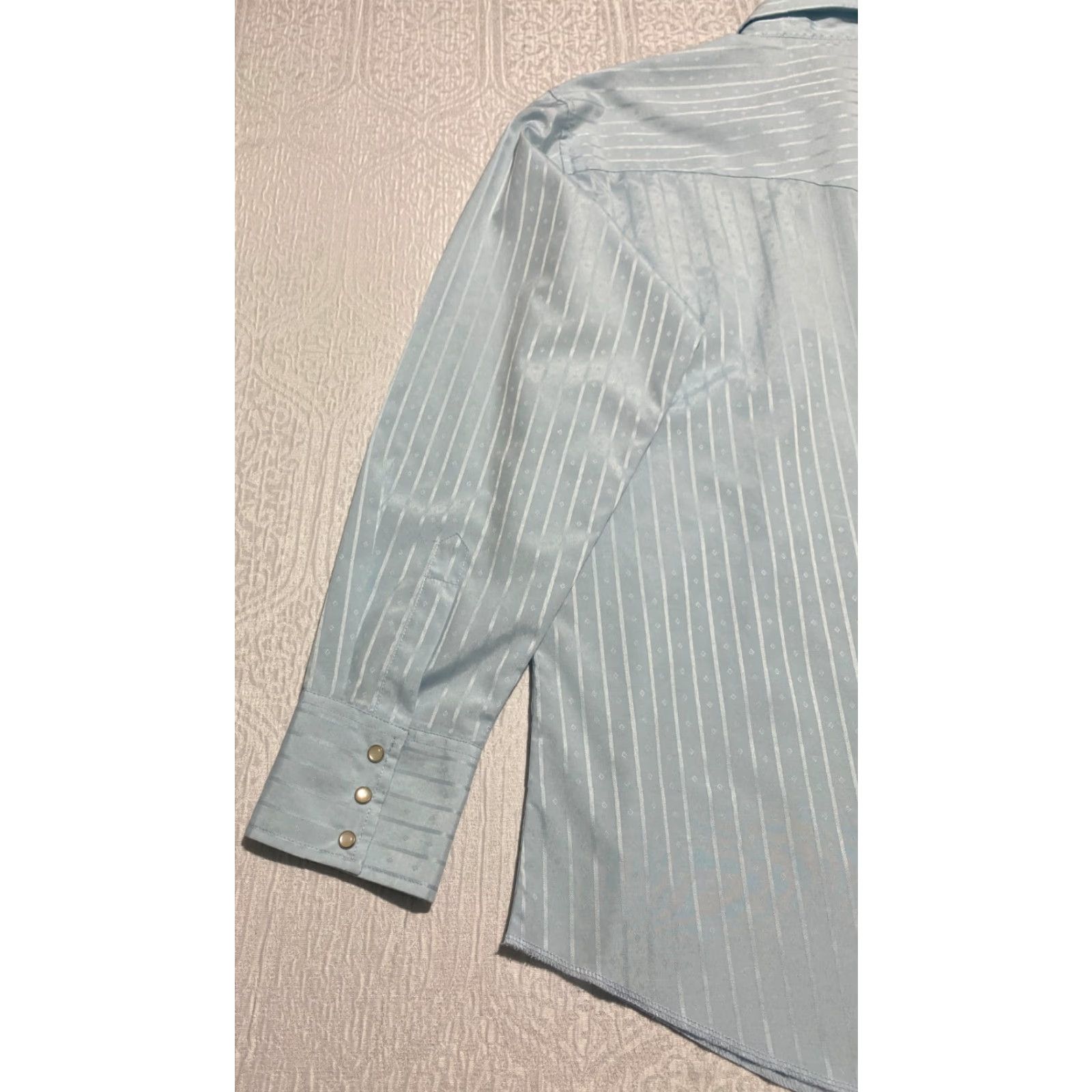 Wrangler Wrangler Shirt Men's Large Blue Pearl Snap Casual Western Cowboy Texas Patch Shirt Size US L / EU 52-54 / 3 - 5 Thumbnail