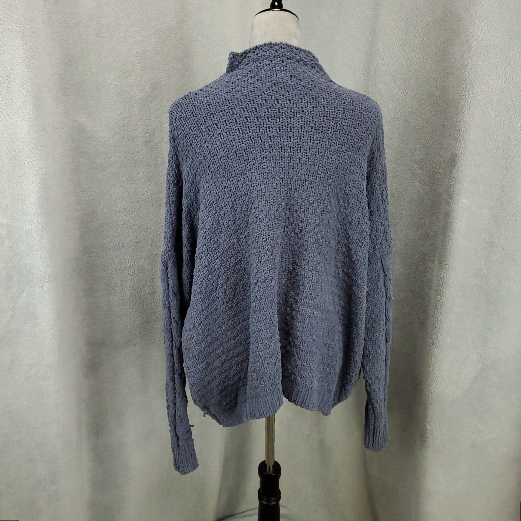 Vintage UMGEE Pullover Sweater Womens Large Blue Cable-Knit Cozy Relaxed Stretch Knit-Top Casual Bohemian Classic Designer Fashion Size L / US 10 / IT 46 - 7 Thumbnail