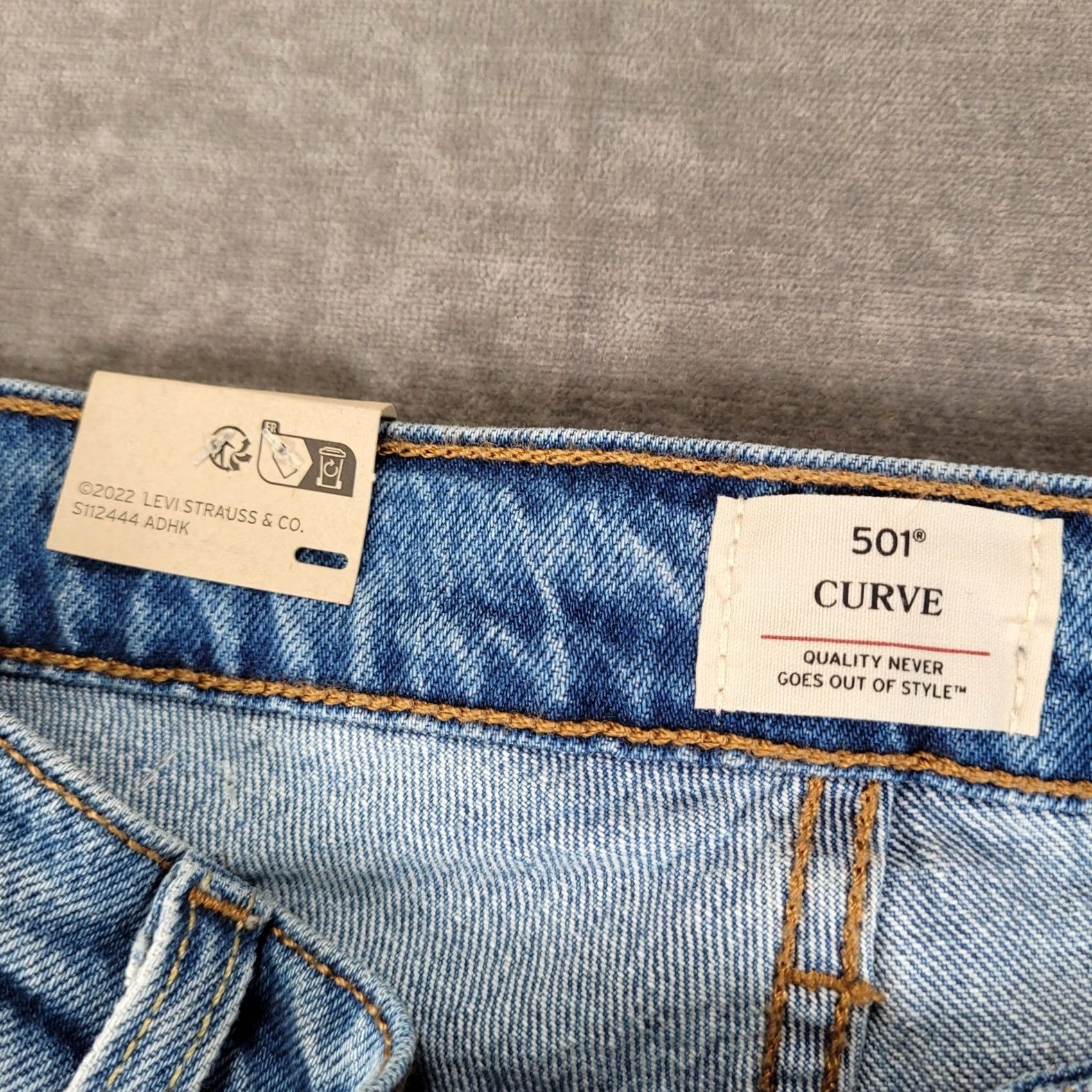 Levi's Womens Levis 501 Jeans 31x30 Light Blue High Rise Stretch Straight Leg NEW Size 24" / US 00 / IT 34 - 3 Thumbnail