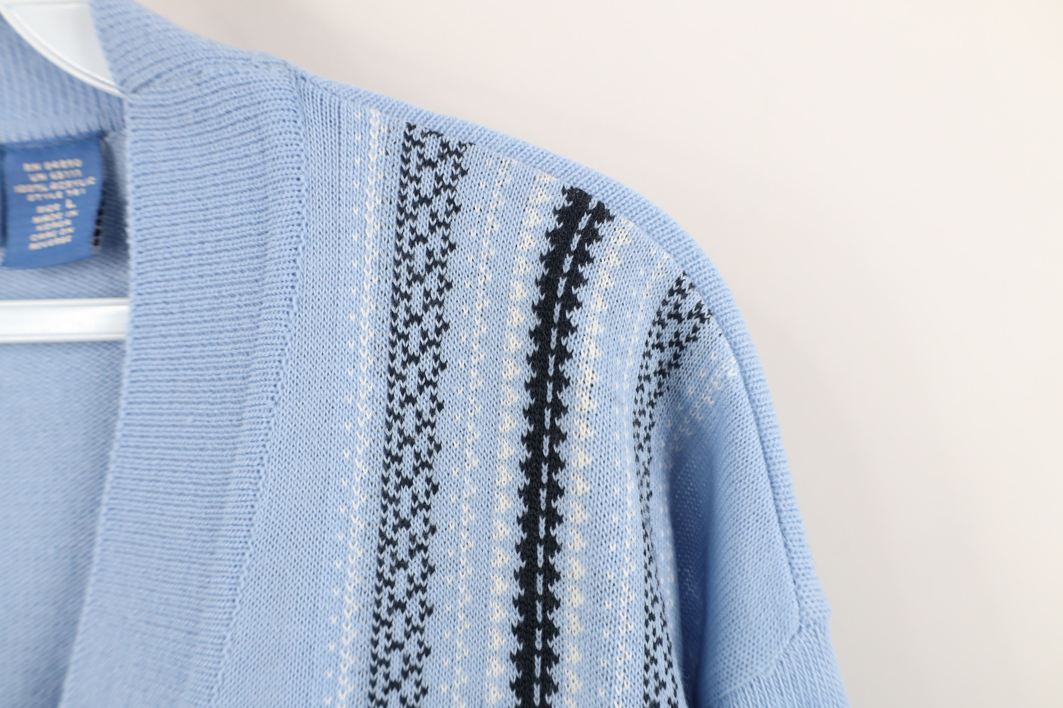 Vintage Vintage 90s Streetwear Knit Cardigan Sweater Carolina Blue Size US L / EU 52-54 / 3 - 5 Thumbnail