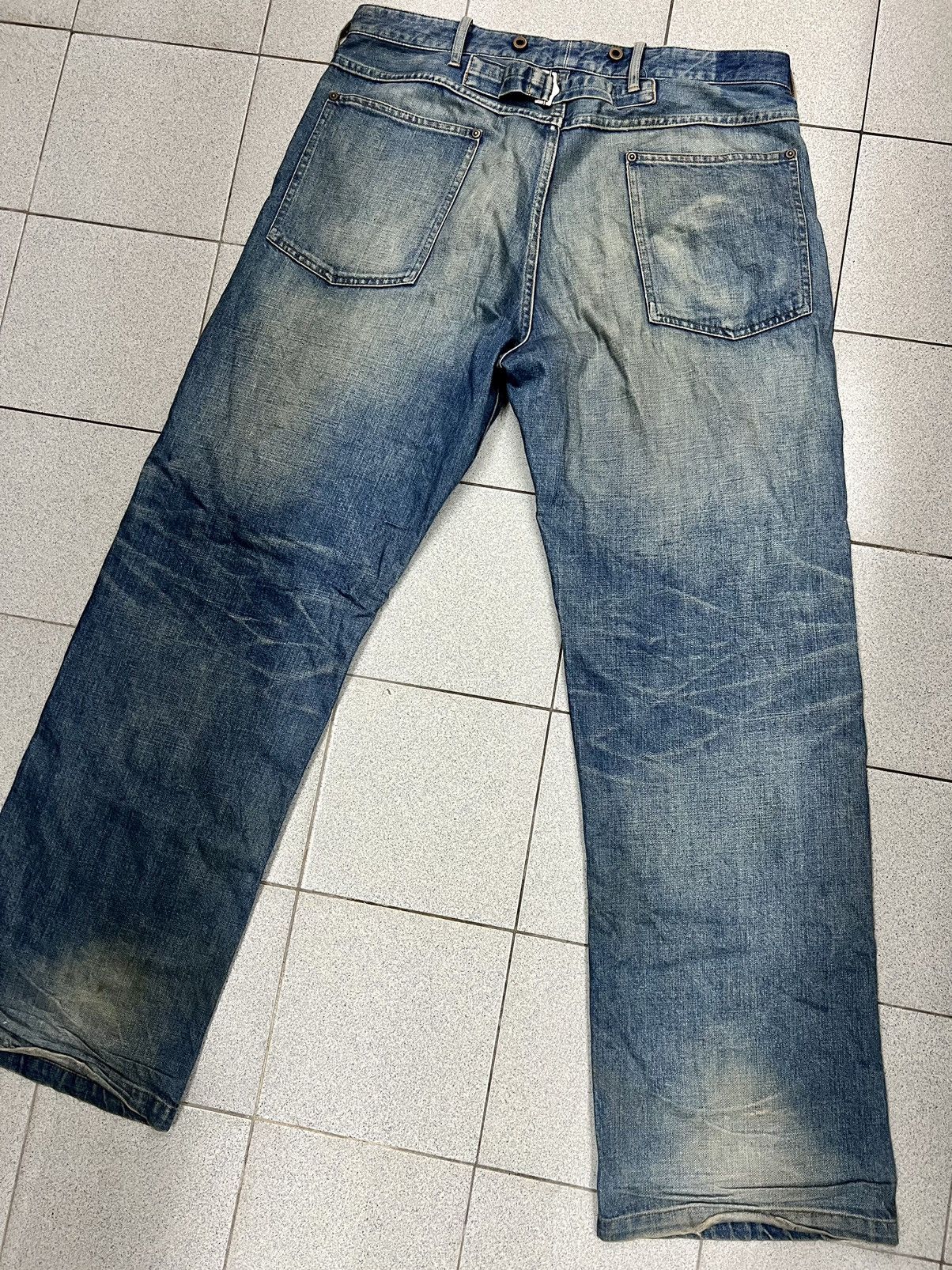 Beauty Beast × Japanese Brand VINTAGE SHIMAMURA BUCKLE BACK FLARE DENIM Size US 35 - 12 Thumbnail