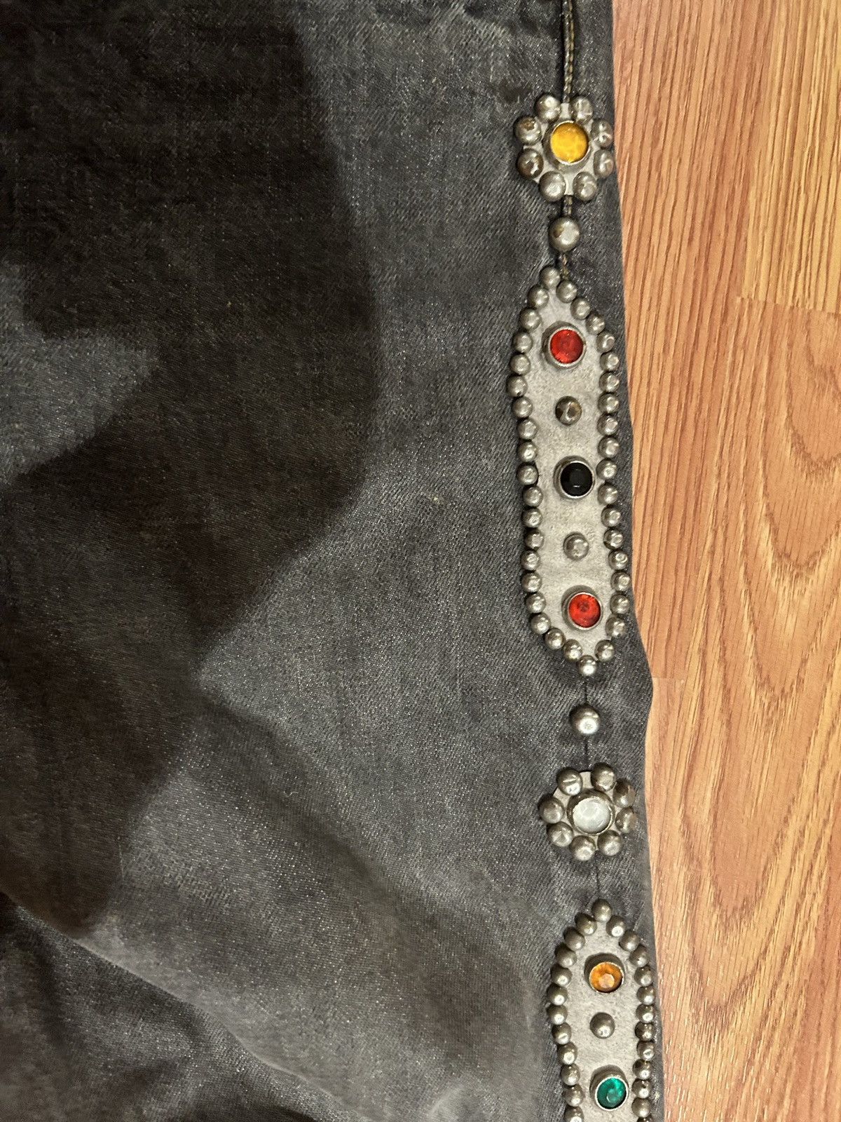 Kapital 14oz BLK Denim 5P MONKEY CISCO (STUDS) Size US 32 / EU 48 - 4 Thumbnail