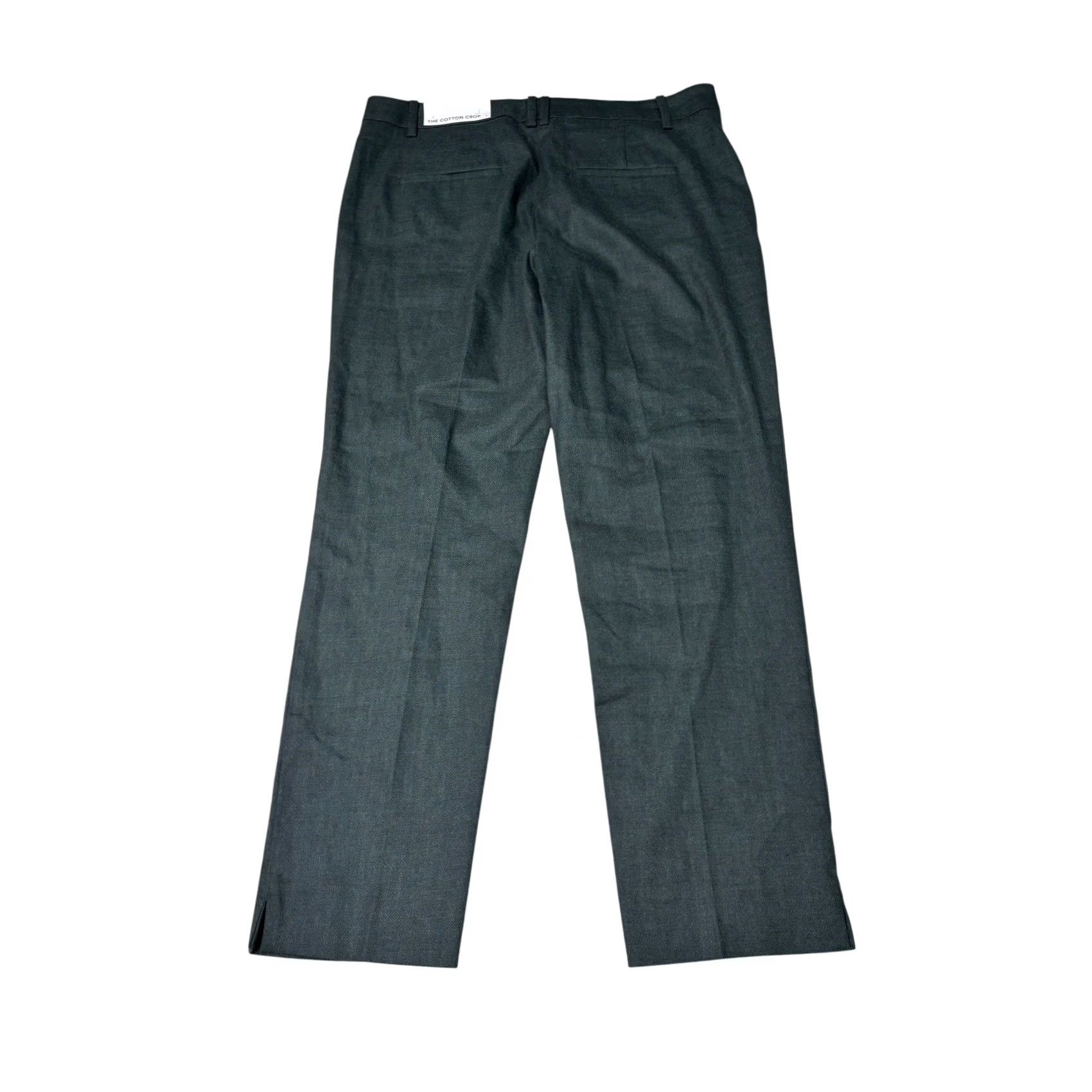 Ann Taylor NWT Ann Taylor The Cotton Crop Pants Green Linen Blend Mid Rise Womens 4 W32 L26 Size 27" / US 4 / IT 40 - 7 Thumbnail