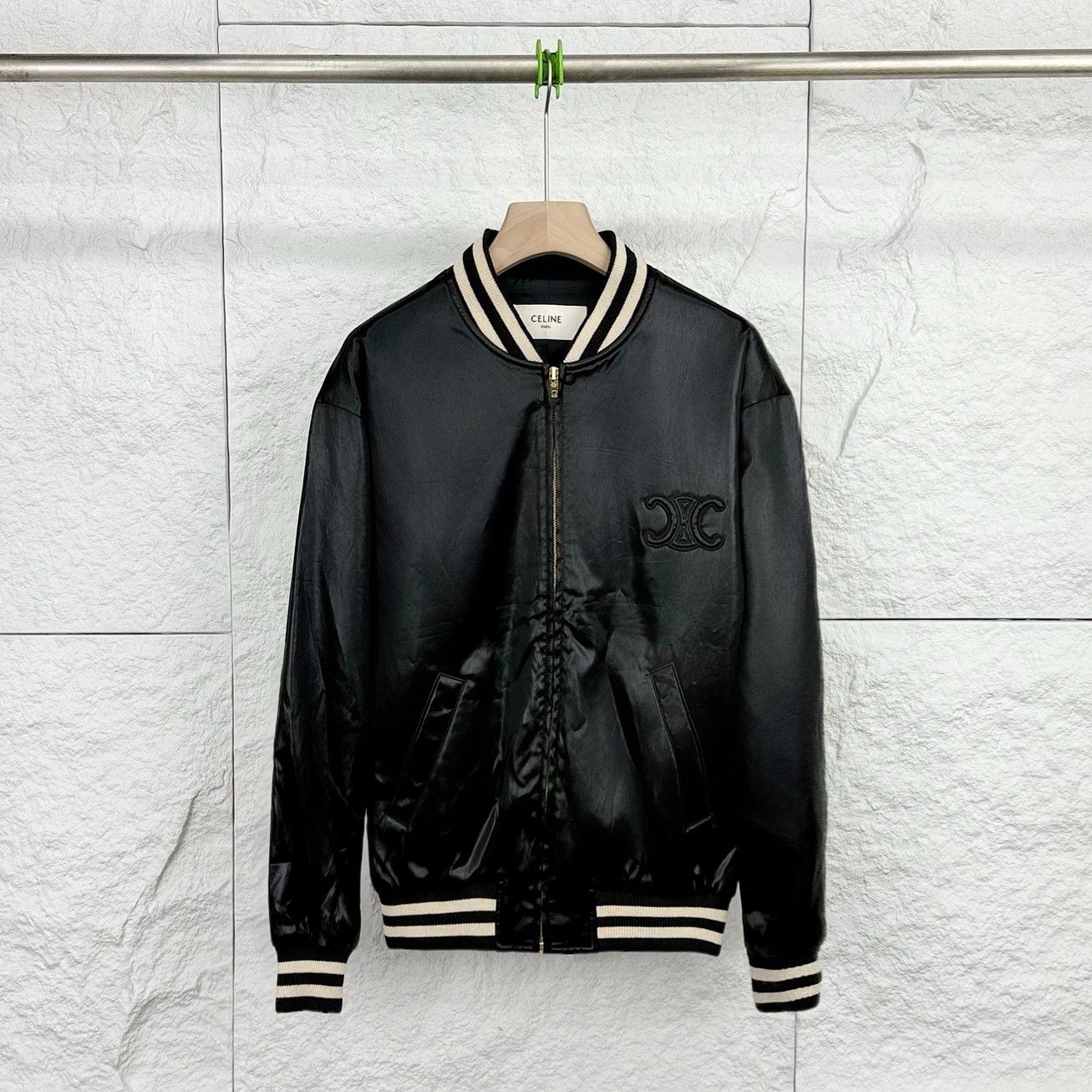 Celine CELINE Triomphe Satin Bomber Jacket Size 36 Size XS / US 0-2 / IT 36-38 - 1 Thumbnail