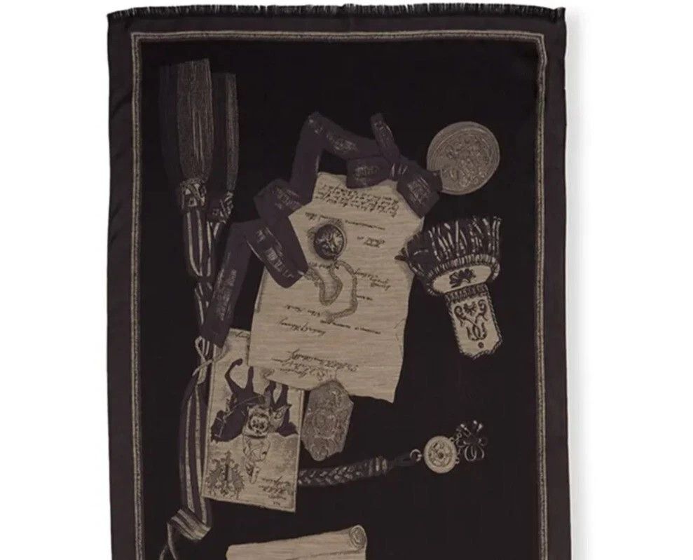 Etro Etro Silk Blend Scarf Mens Black Gray Graphic Made in Italy Size ONE SIZE - 6 Thumbnail